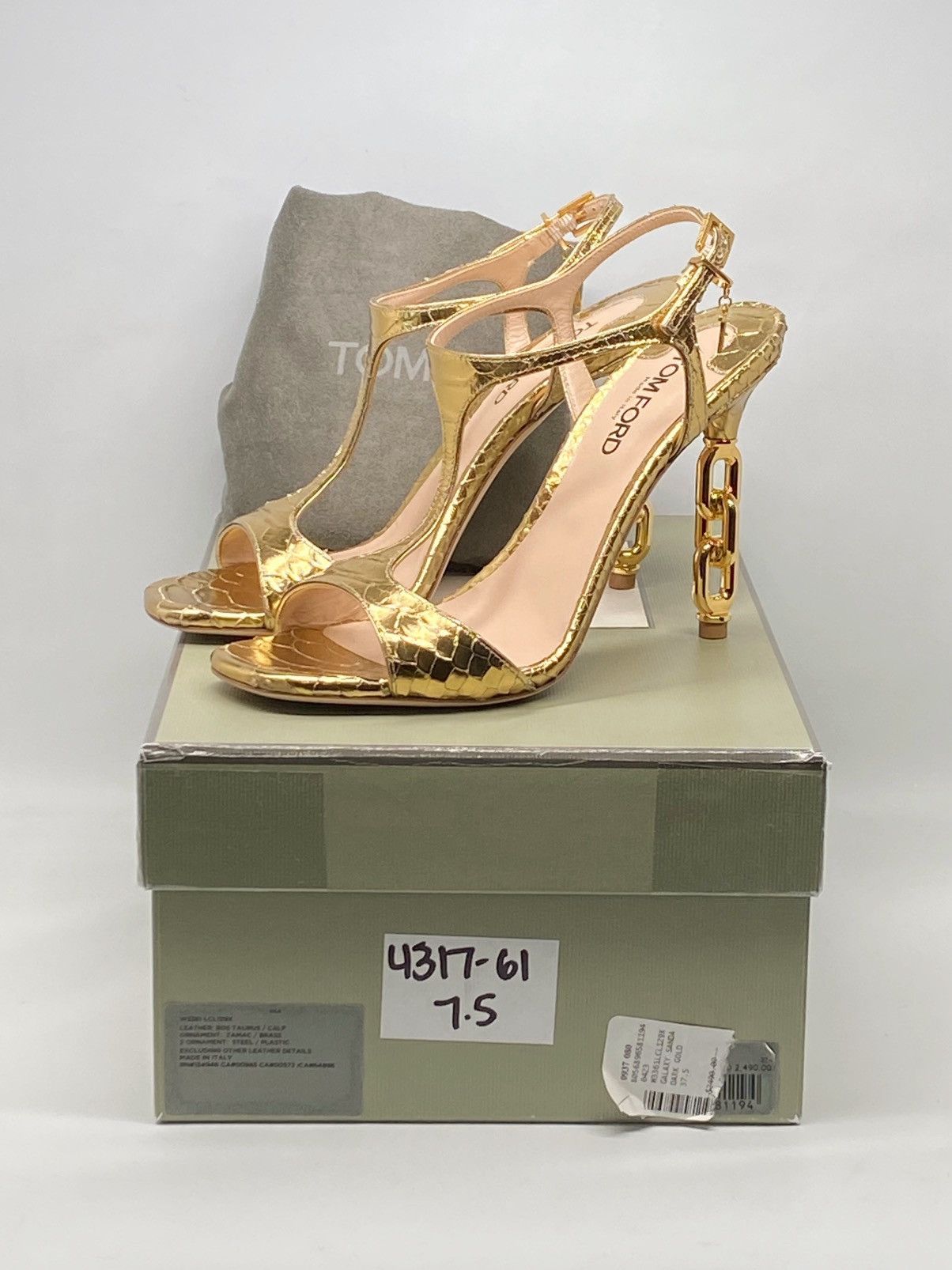 Tom Ford Tom Ford Stamped Python Galaxy 105mm Sandal size 37.5 Size US 7.5 / IT 37.5 - 13 Thumbnail
