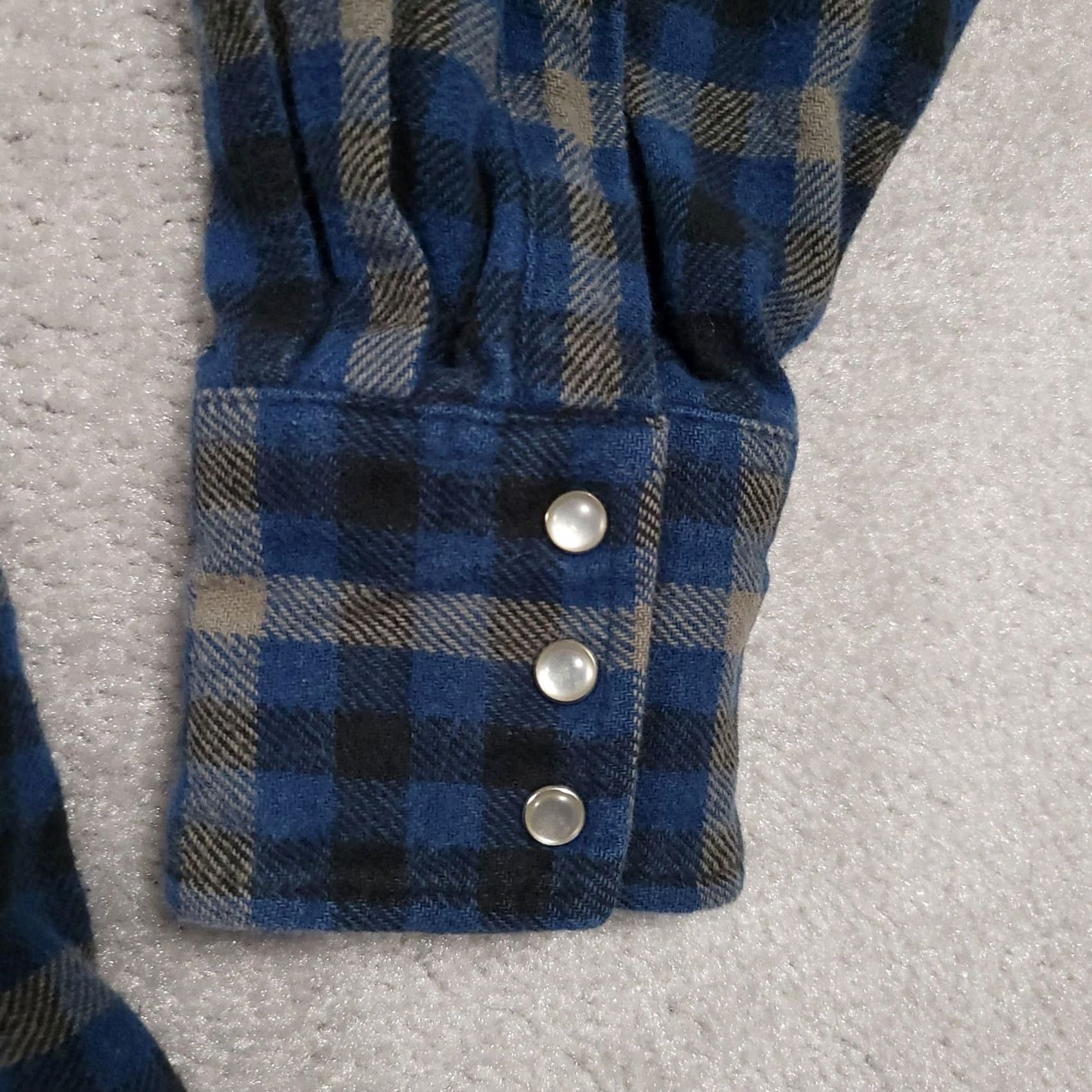 Wrangler VINTAGE Wrangler Shirt Mens 3X Blue Black Pearl Snap Western Flannel Plaid Long Sleeve Size US XXL / EU 58 / 5 - 5 Thumbnail