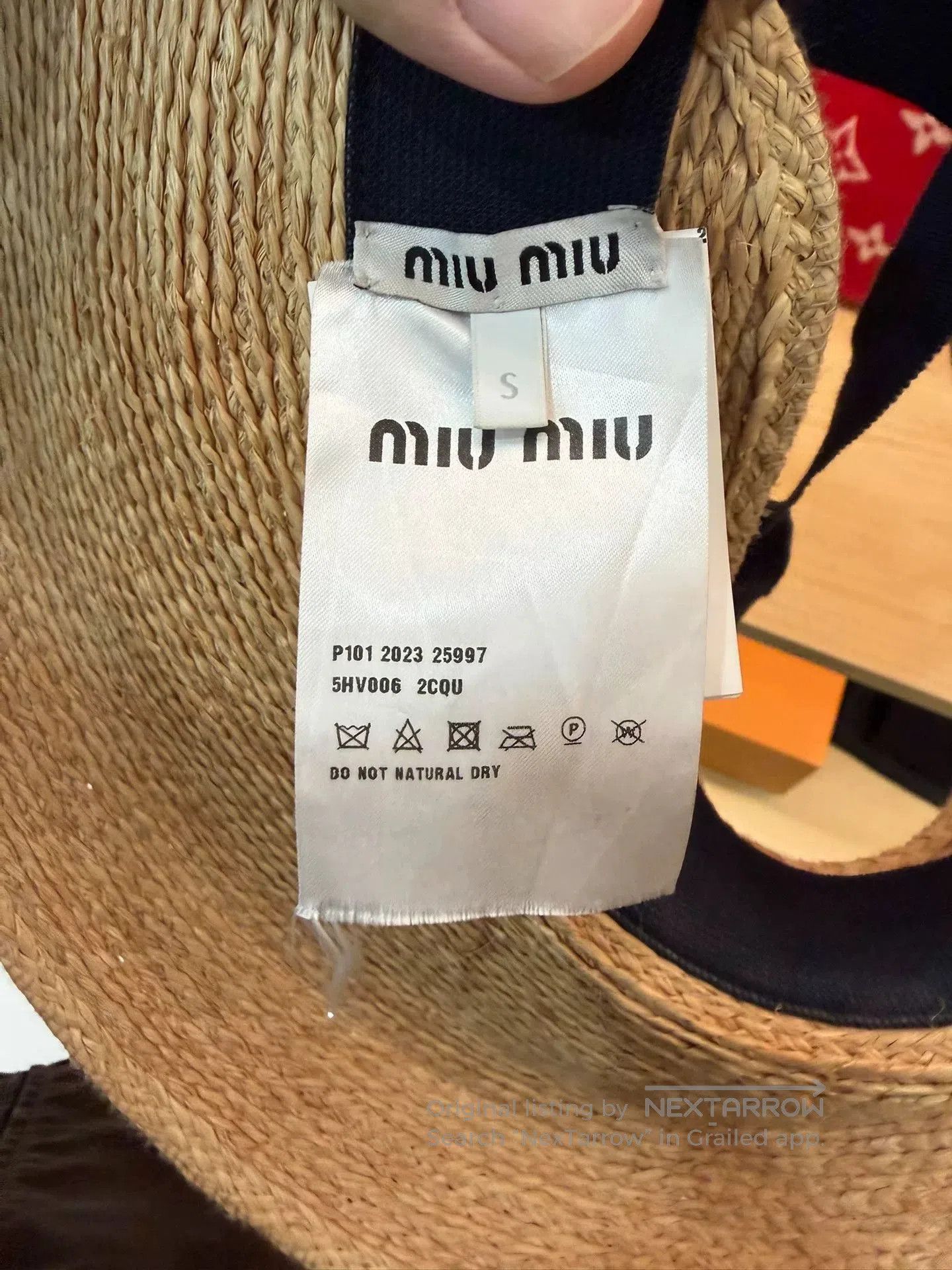 Miu Miu Miumiu Beige Straw Sun Hat with Logo. Size ONE SIZE - 3 Thumbnail