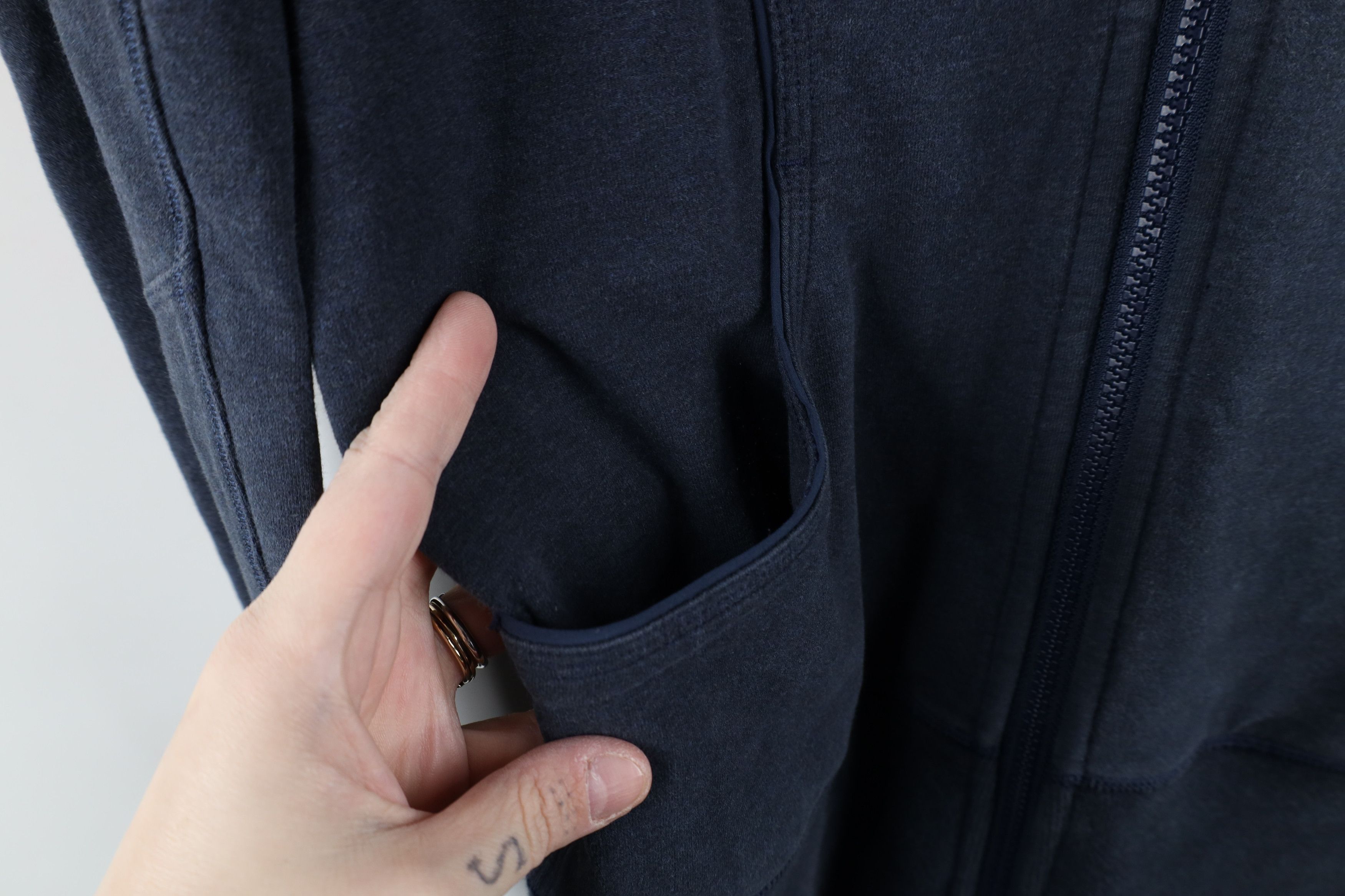 Lululemon × Vintage Lululemon Faded Full Zip Scuba Hoodie Sweatshirt Dark Blue Size M / US 6-8 / IT 42-44 - 4 Thumbnail