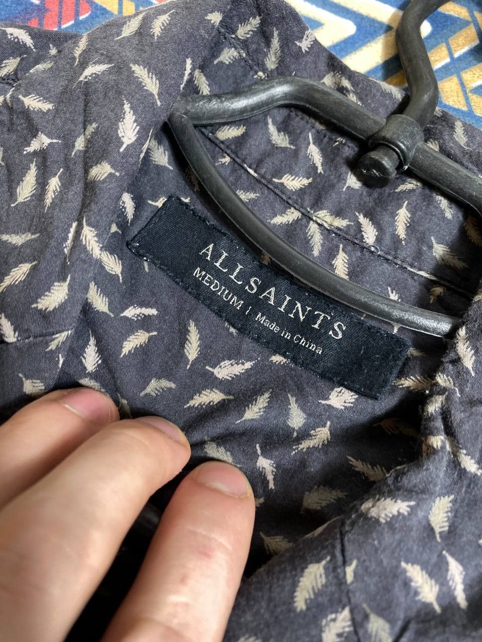 Allsaints × Vintage AllSaints Short Sleeve Abstract Print Button Up Down Shirt Size US M / EU 48-50 / 2 - 2 Thumbnail