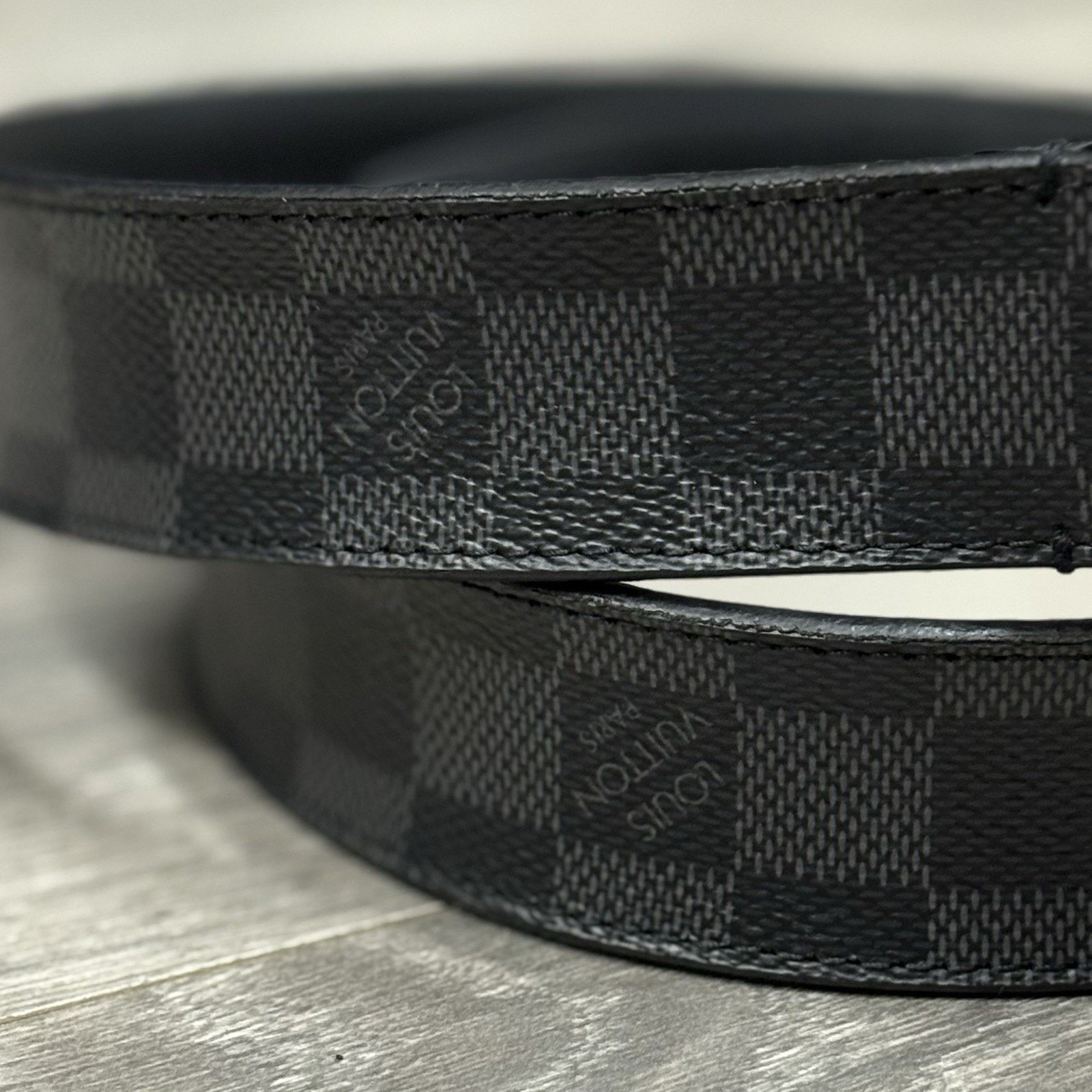 Louis Vuitton Louis Vuitton Pont Neuf 35mm Belt ' Damier Graphite ' Size ONE SIZE - 3 Thumbnail