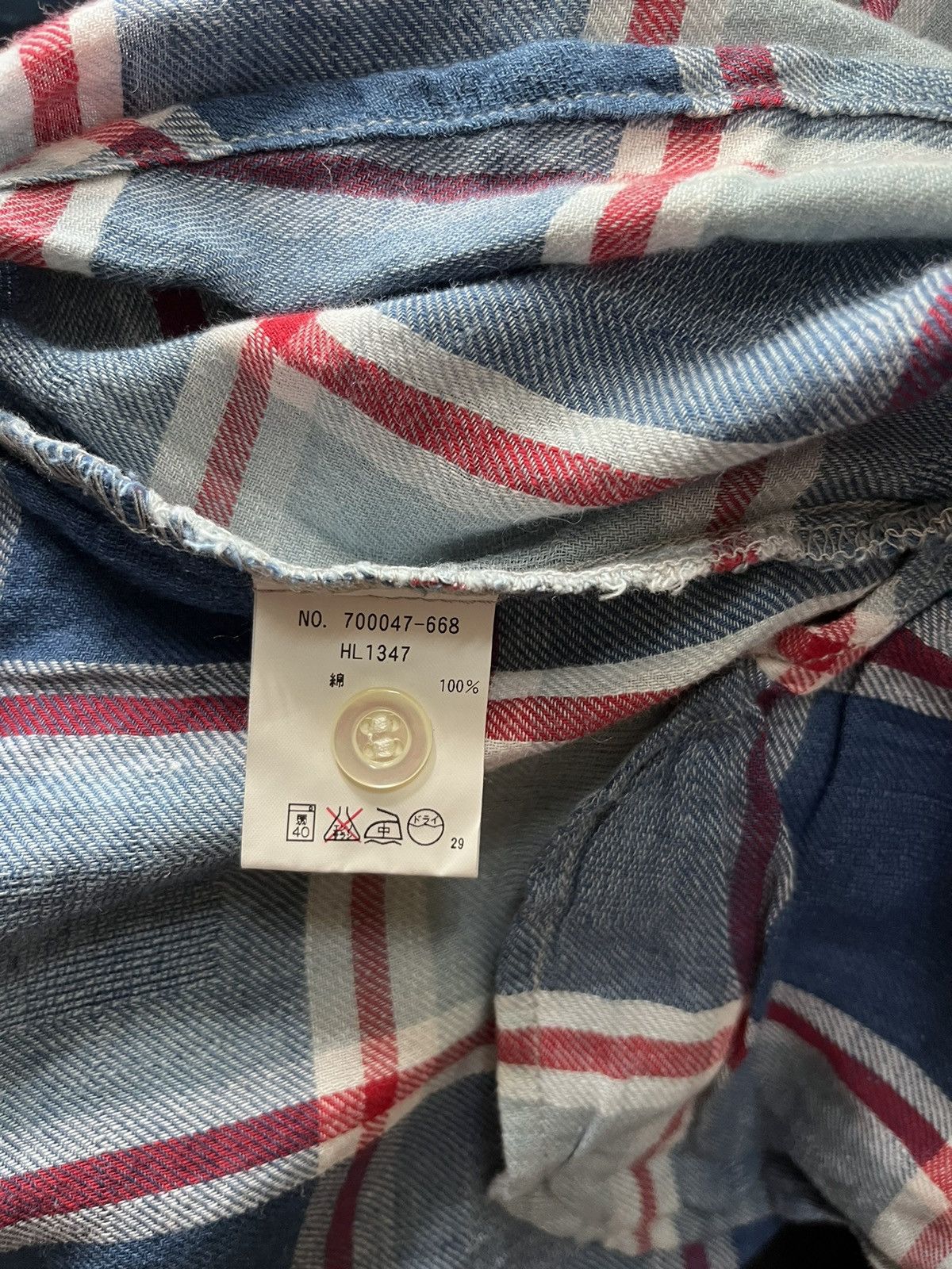 Blue Blue Japan 1990s Sashiko plaid button up #F3 Size S / US 4 / IT 40 - 8 Thumbnail
