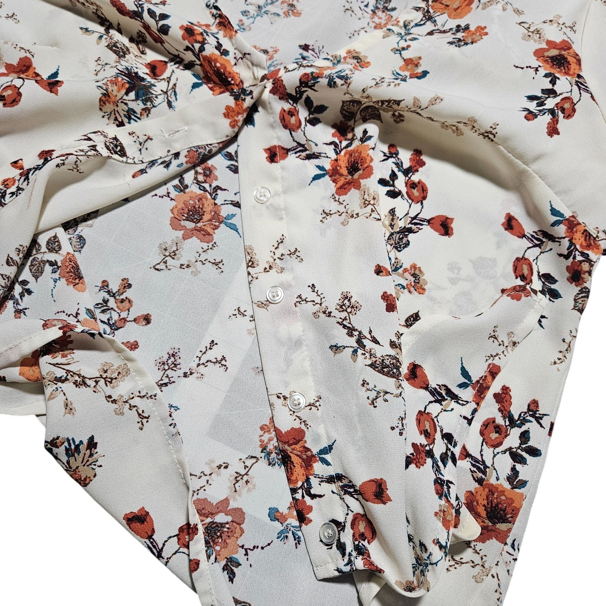 Other Love, Fire Women Floral Cropped Top Med Y2K Revival Fairy Gr Size M / US 6-8 / IT 42-44 - 7 Thumbnail