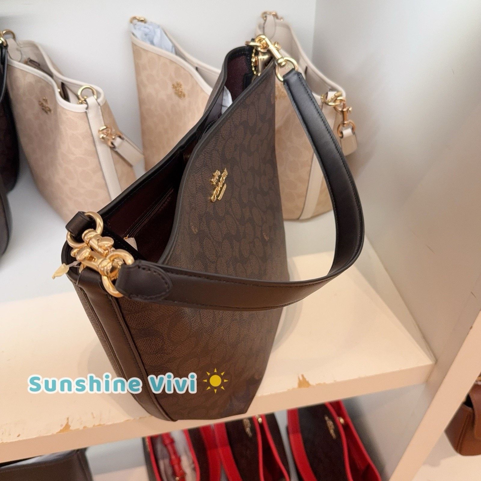 Coach NWT Coach City Large Bucket Bag CT802 Gold/Walnut/Black Size ONE SIZE - 2 Thumbnail