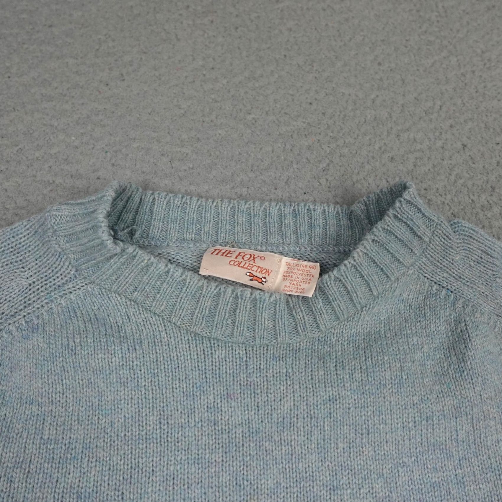 Vintage VINTAGE The Fox Collection Sweater Mens XL Tall Blue Wool Blend Crewneck 80s Size US XL / EU 56 / 4 - 5 Thumbnail