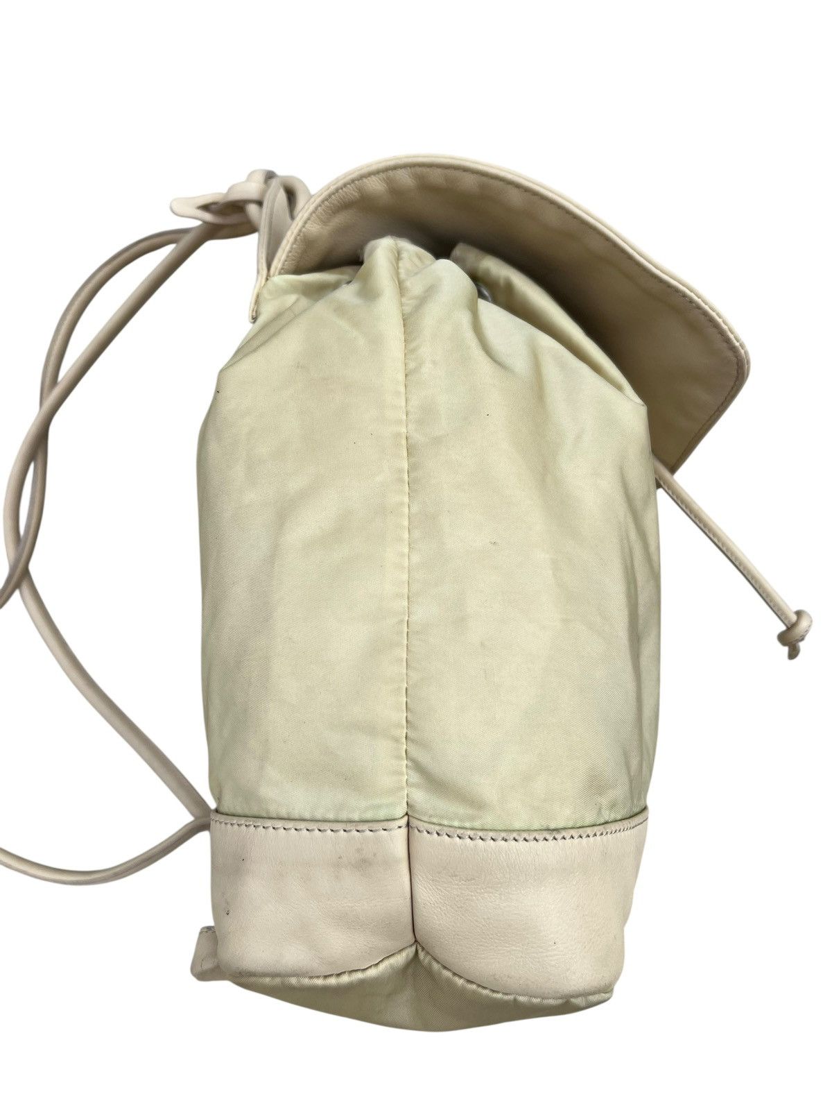 Leather Vintage MaxMara Scratches Patina Leather Nylon Backpack Size ONE SIZE - 16 Thumbnail