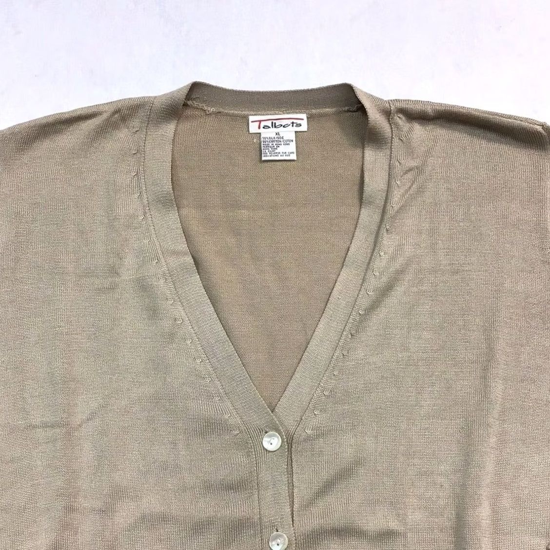 Talbots VINTAGE Women Talbots Cardigan XL Brown Tan Cardigan Women XL Talbots Cardigan Size XL / US 12-14 / IT 48-50 - 4 Thumbnail