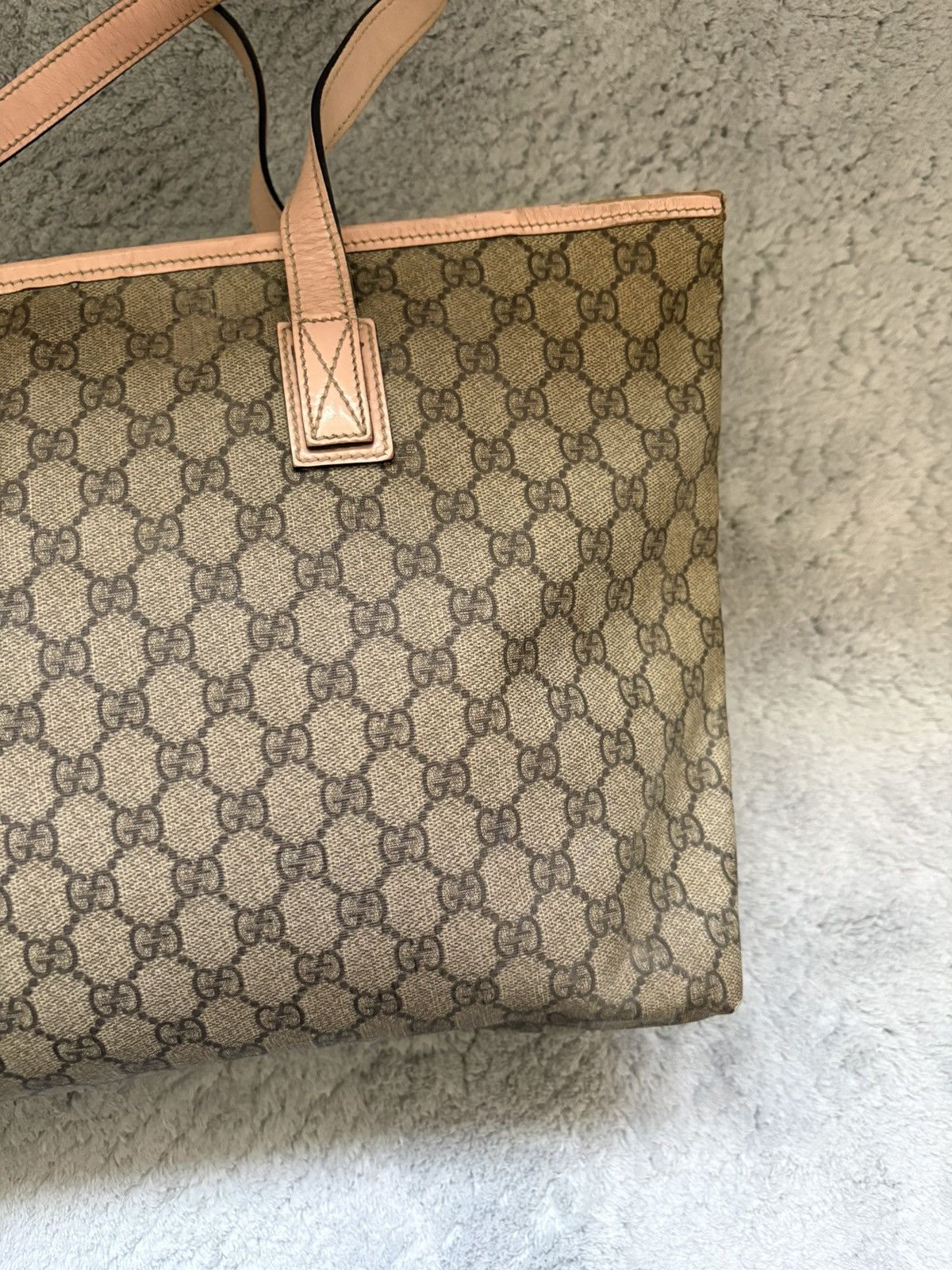 Gucci Sac a main gucci cabas en toile GG beige cuir rose Size ONE SIZE - 11 Thumbnail