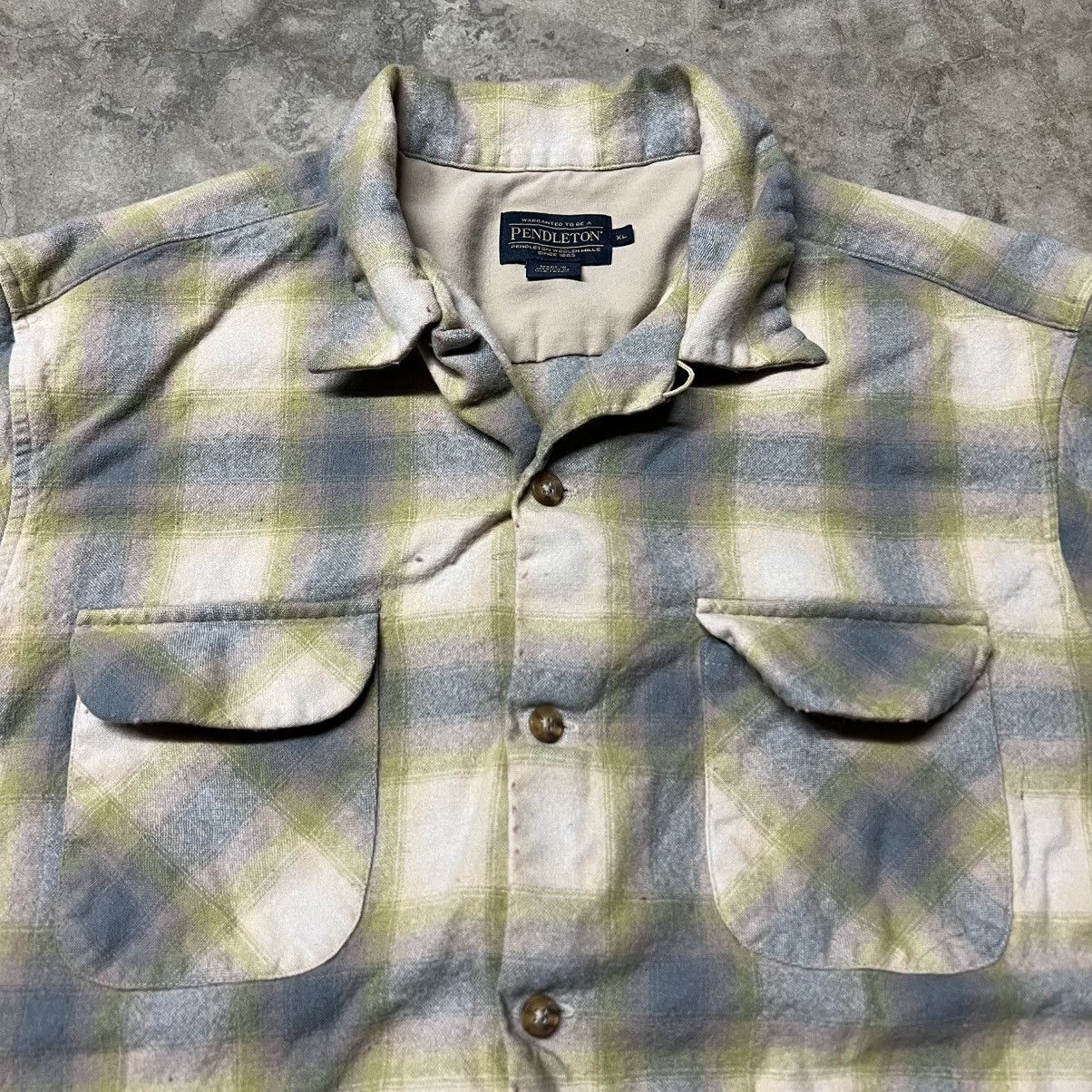 L.L. Bean × Pendleton × The North Face Pendleton Plaid Wool Loop Collar Short-Sleeve Flannel Shirt Size US XL / EU 56 / 4 - 2 Thumbnail