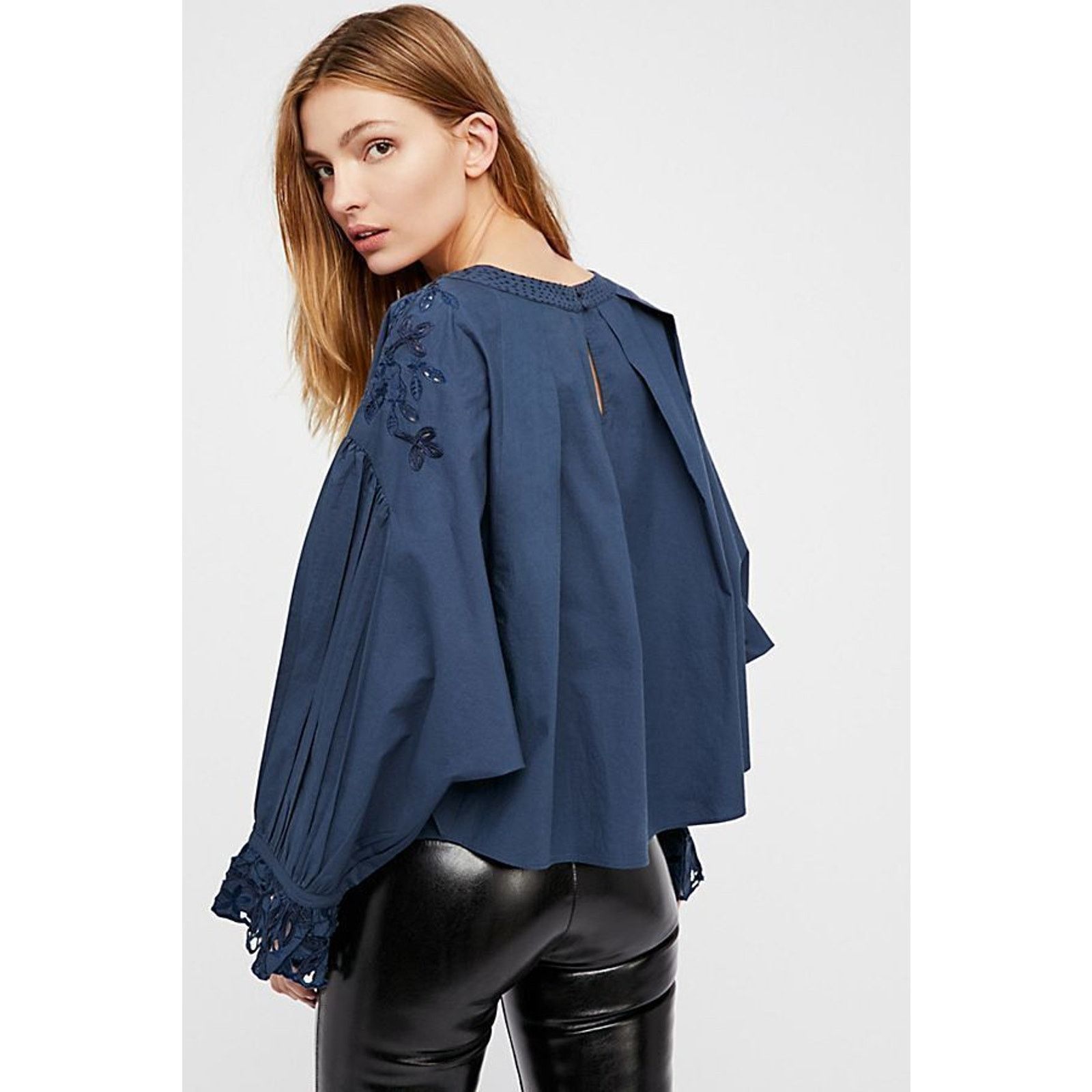 Free People New Free People Wishing Well Long Sleeve Embroidered Blouse Size S / US 4 / IT 40 - 4 Thumbnail