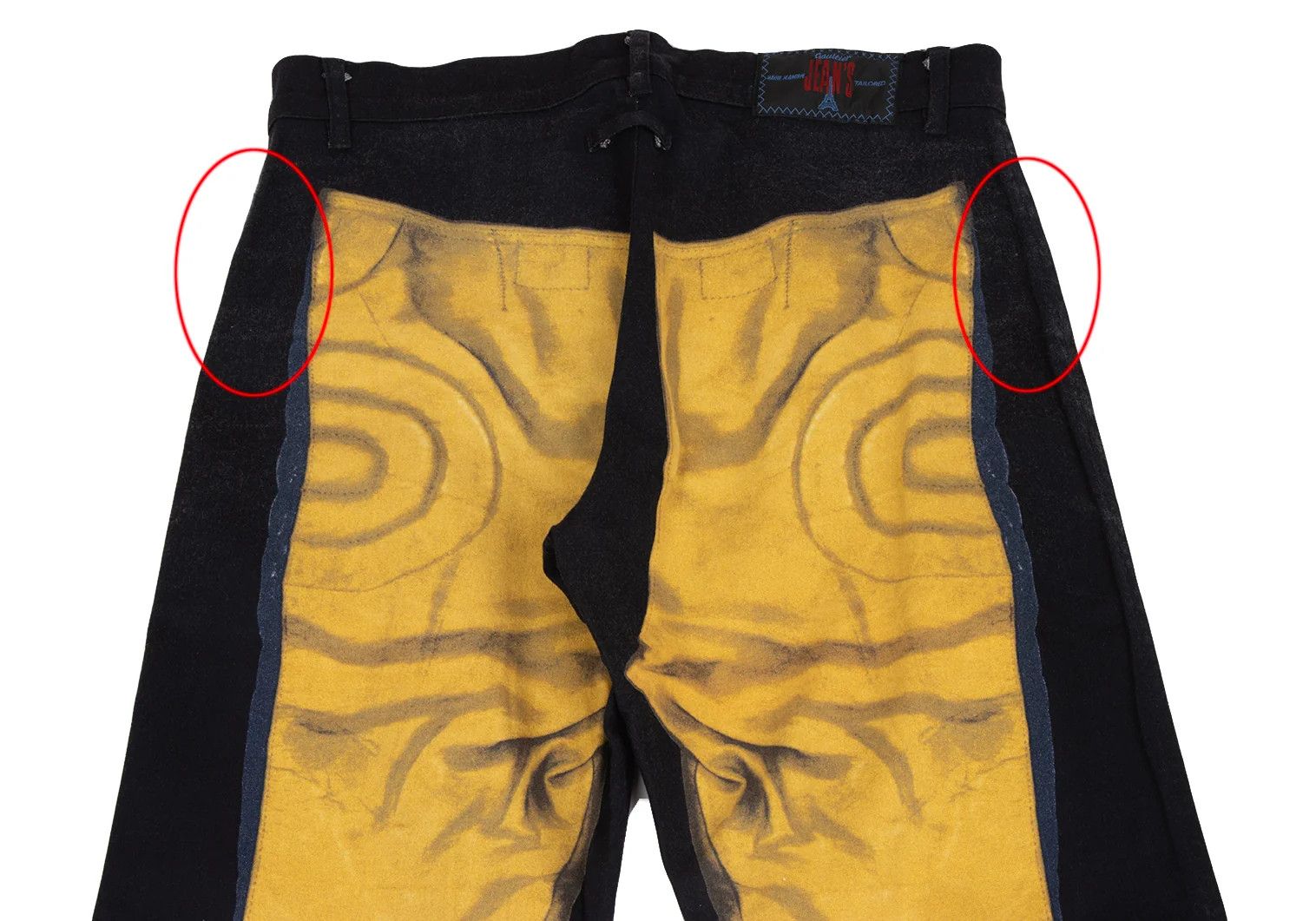 Jean Paul Gaultier Biker Pants with Transfer Design in Navy Yellow Size US 32 / EU 48 - 12 Thumbnail