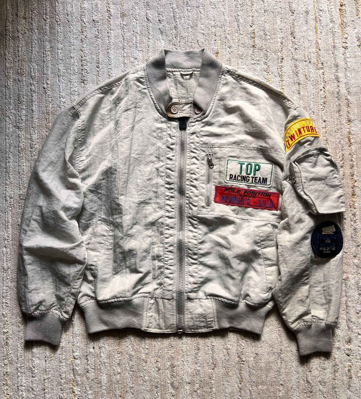 Vintage Vtg Pole Position Top Light Bomber Race Jacket Size US L / EU 52-54 / 3 - 10 Thumbnail