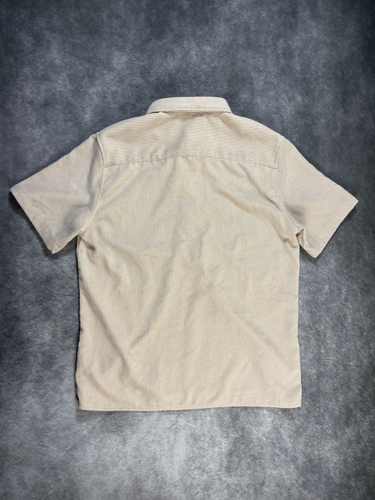 Vintage Corduroy Polo Shirt Shortsleeve Tan Brown Deep Waled Quarter Size US L / EU 52-54 / 3 - 8 Thumbnail