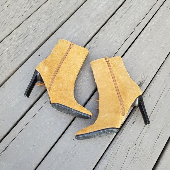 Vintage Vintage 90s y2k Camel Tan Suede Leather Fringe Western Cowgi Size US 8 / IT 38 - 3 Thumbnail