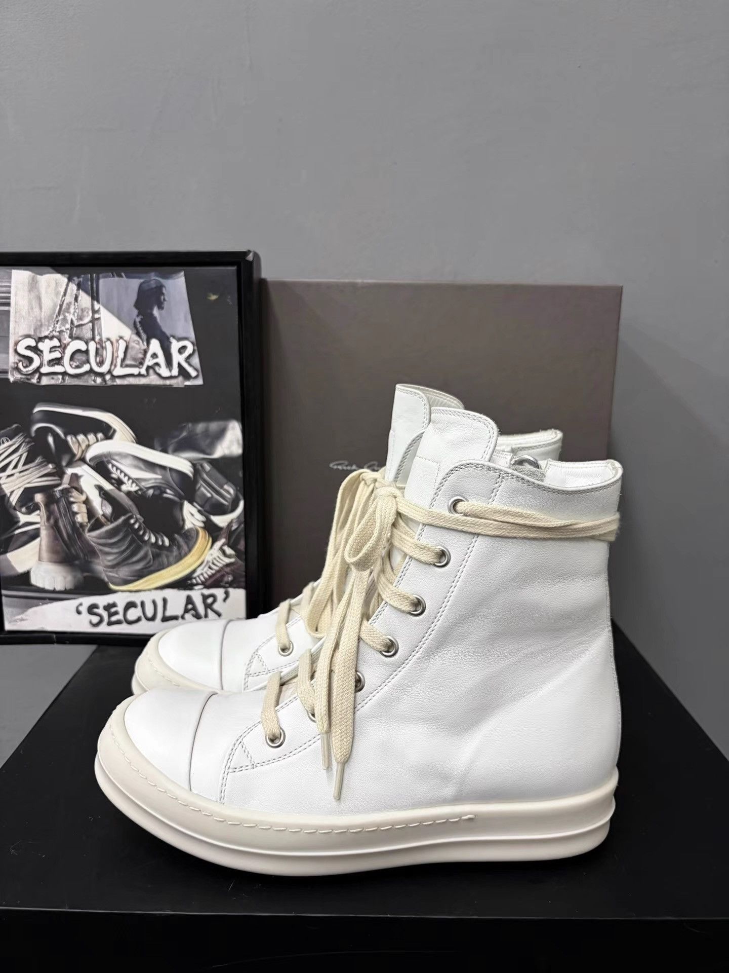 Rick Owens Rick Owens Mainline Milk White Ramones High-Tops K34 Size US 6 / IT 36 - 2 Thumbnail