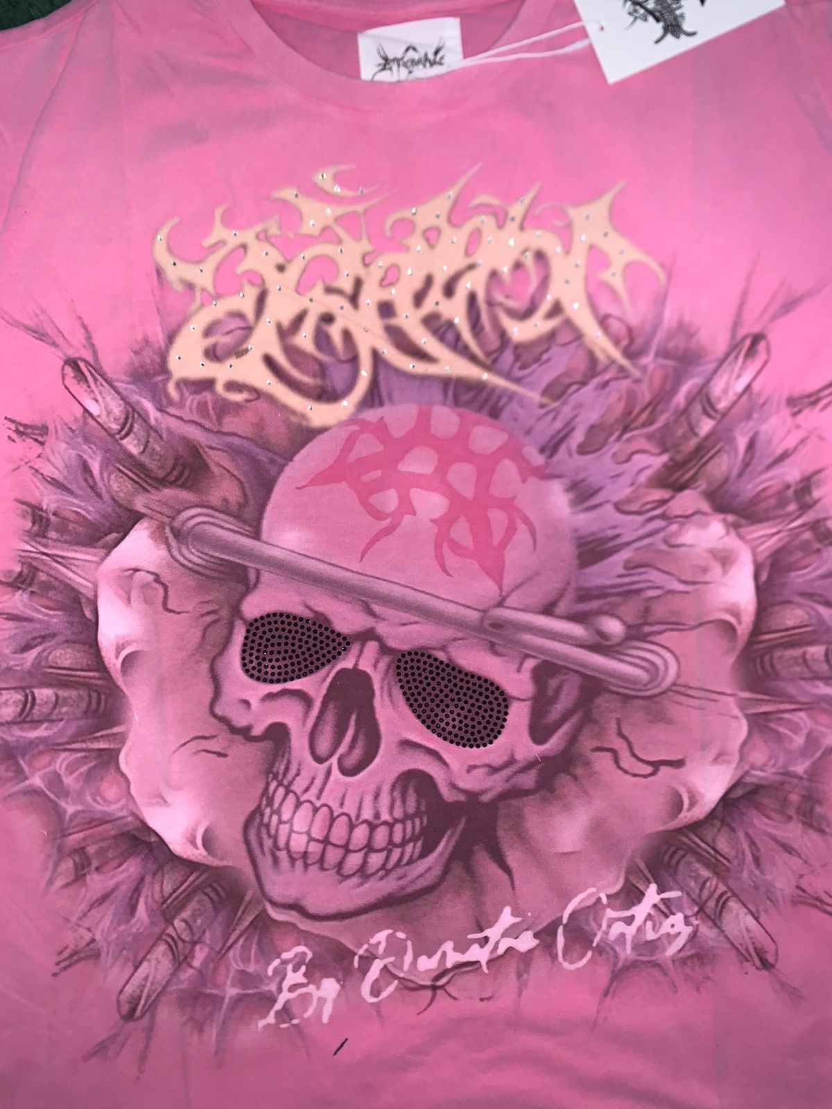 Other Eternal Artwear “ Skull “ Rhinestone Short Sleeve Sz.L Size US L / EU 52-54 / 3 - 2 Thumbnail
