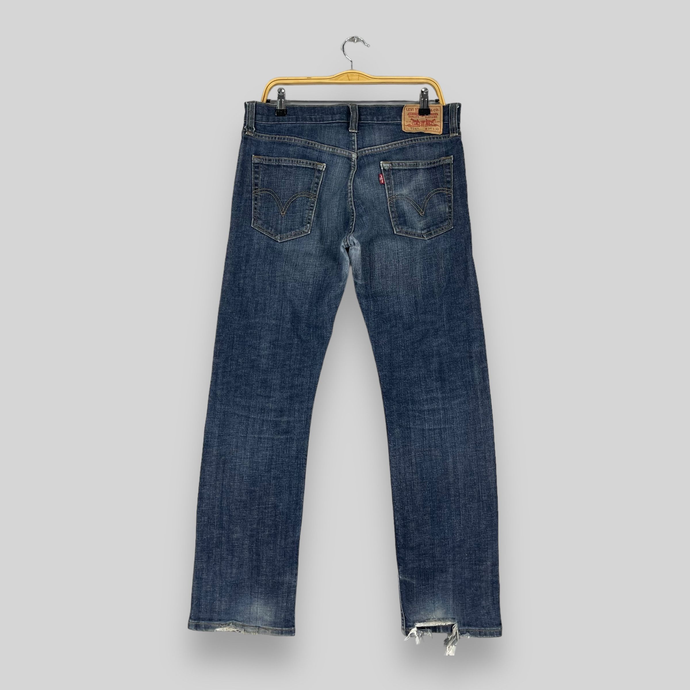 Levi's W34 L30 Vintage 514 Slim Straight Distressed Ripped Jeans Size US 34 / EU 50 - 7 Thumbnail