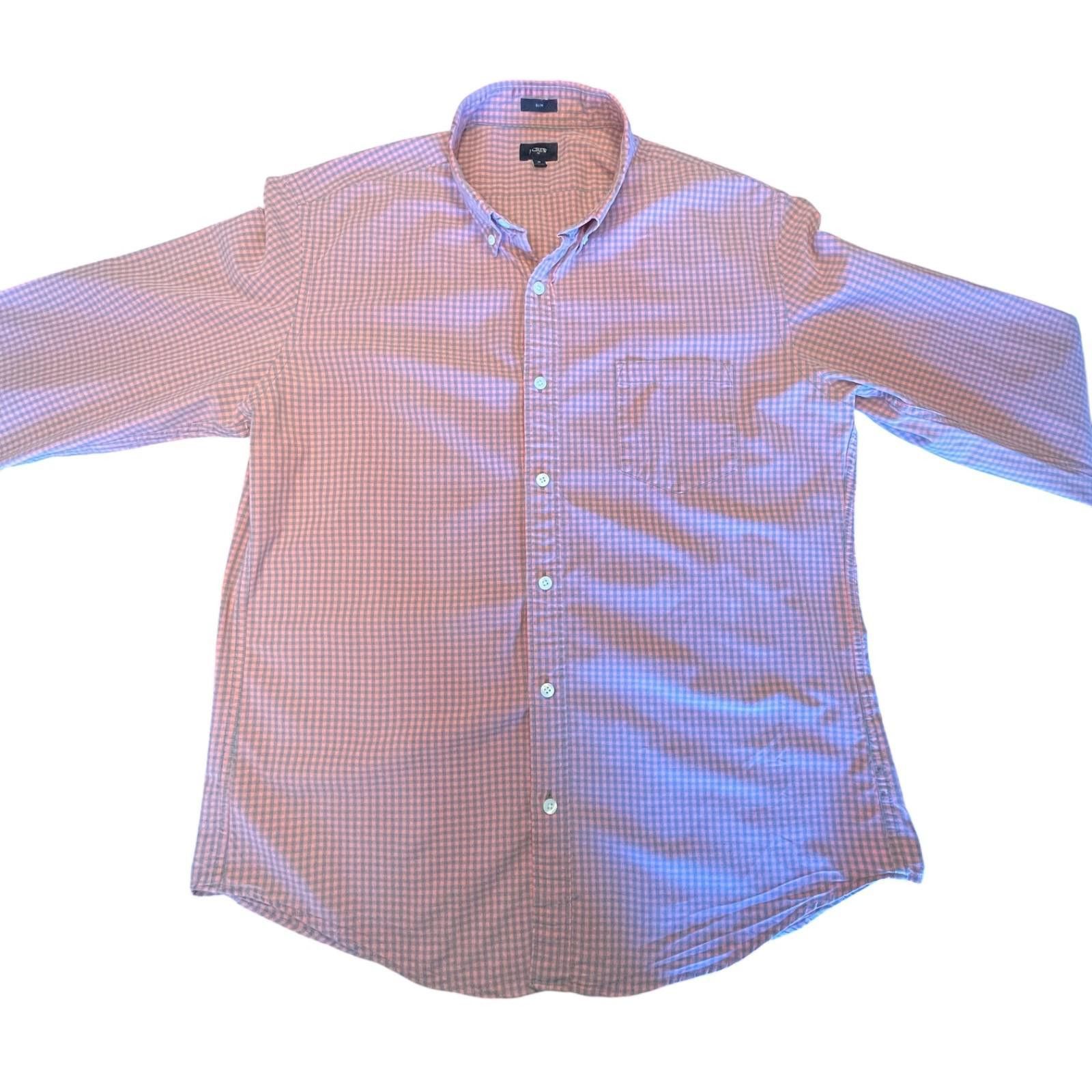 J.Crew J.Crew Mens XL Slim Fit Buttondown Shirt Gingham Orange Gray Size US L / EU 52-54 / 3 - 2 Thumbnail