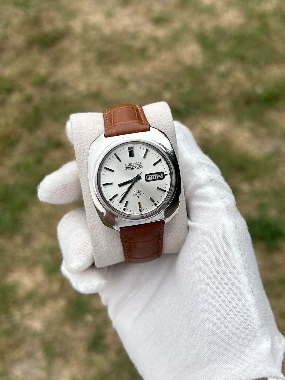 Vintage Seiko Actus Ss Automatic Watch Collectible 1970S in Silver, Men's