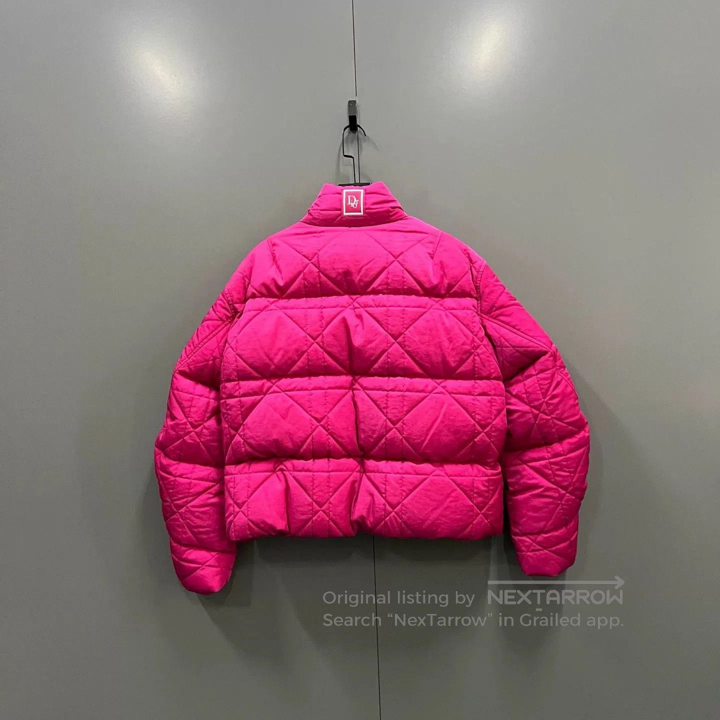 Dior pink stand collar zip-up puffer jacket. Size L / US 10 / IT 46 - 2 Thumbnail