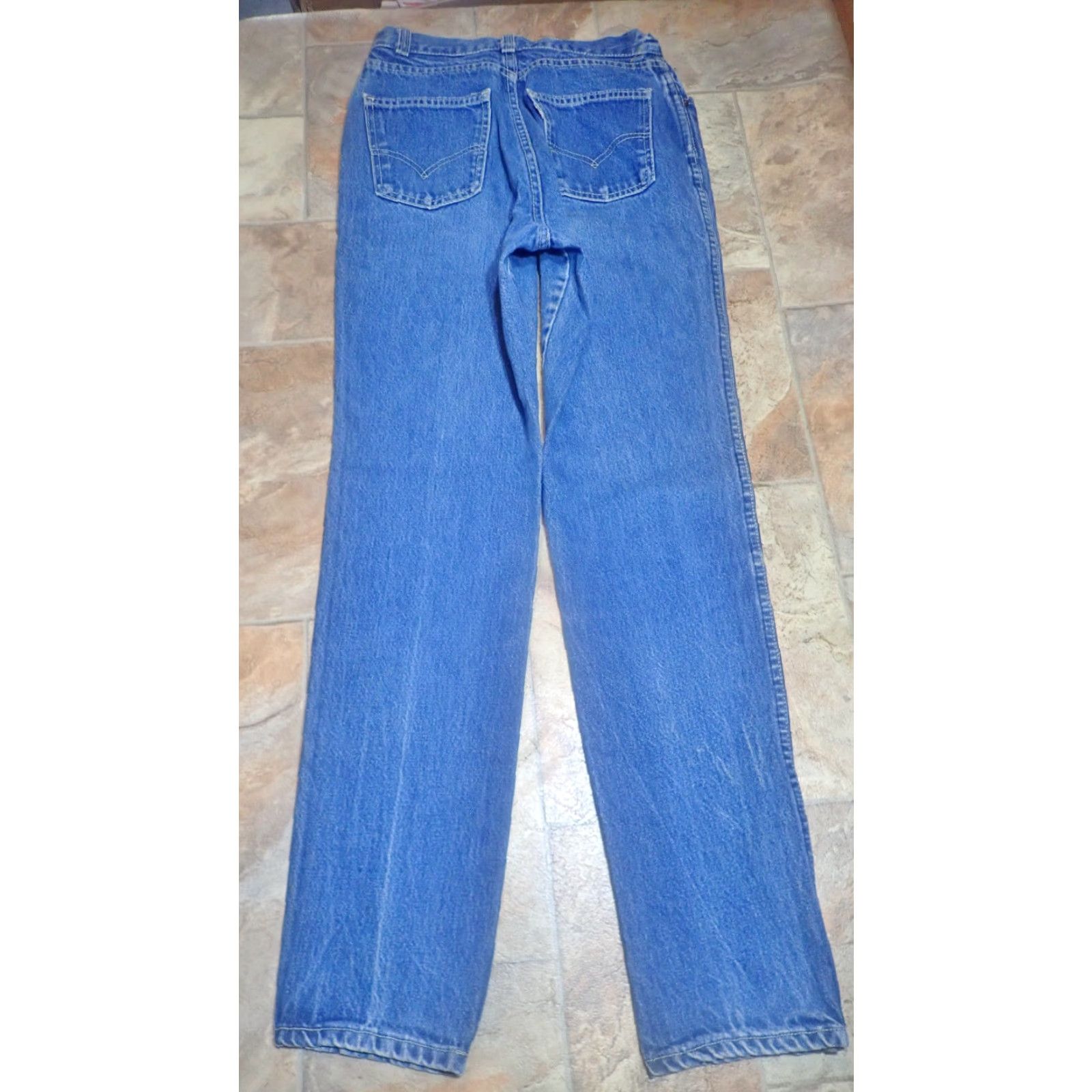 Levi's VINTAGE Levi's Jeans Women High Rise 29x30 Blue Blue Denim 100% Cotton USA Made 500 Series Mom Jeans 90s Distressed Wool? Size 29" - 3 Thumbnail