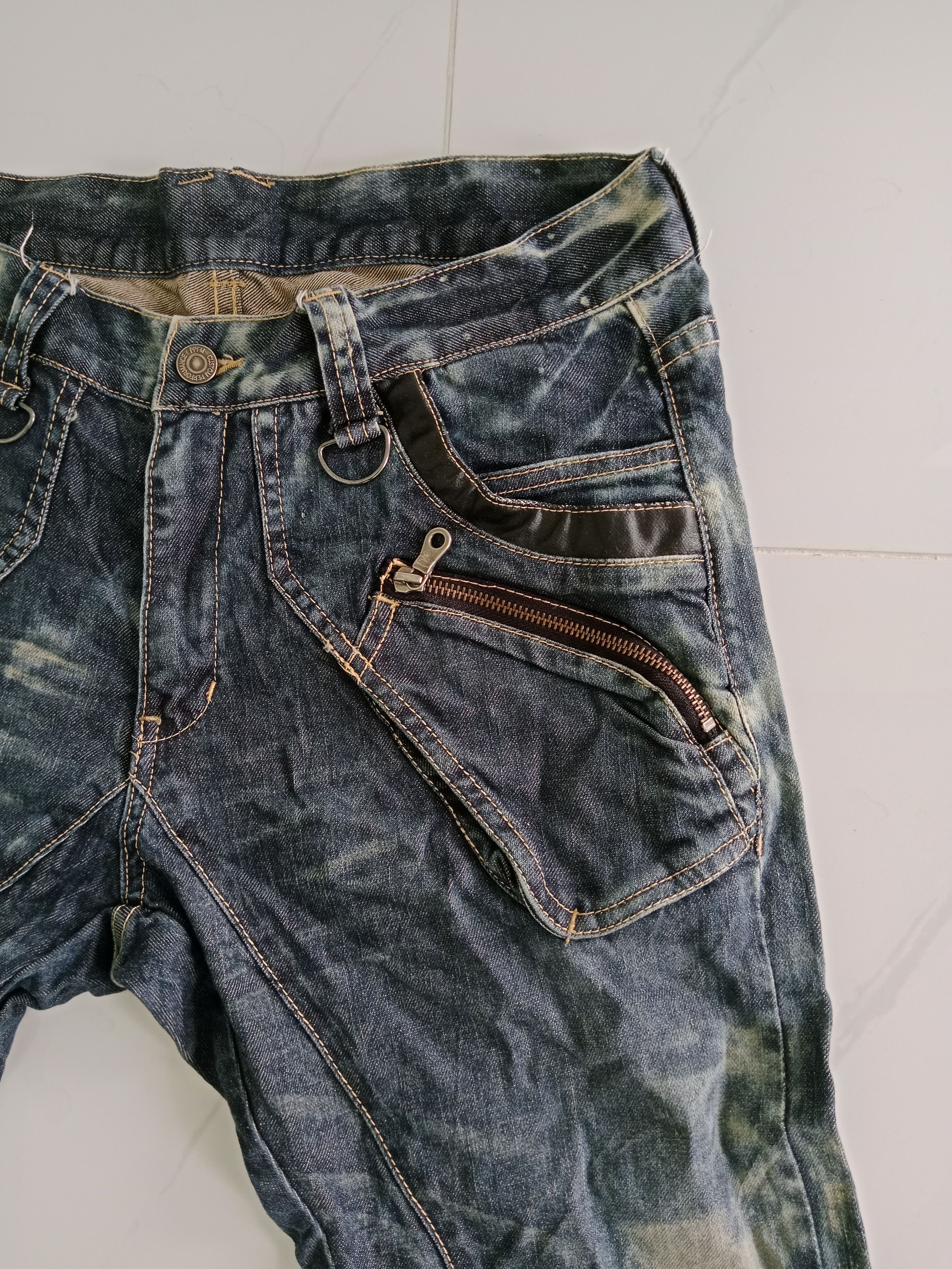 Other Vintage PPFM Blue Jeans Japanese Brand Acid Wash Style Size US 33 - 5 Thumbnail
