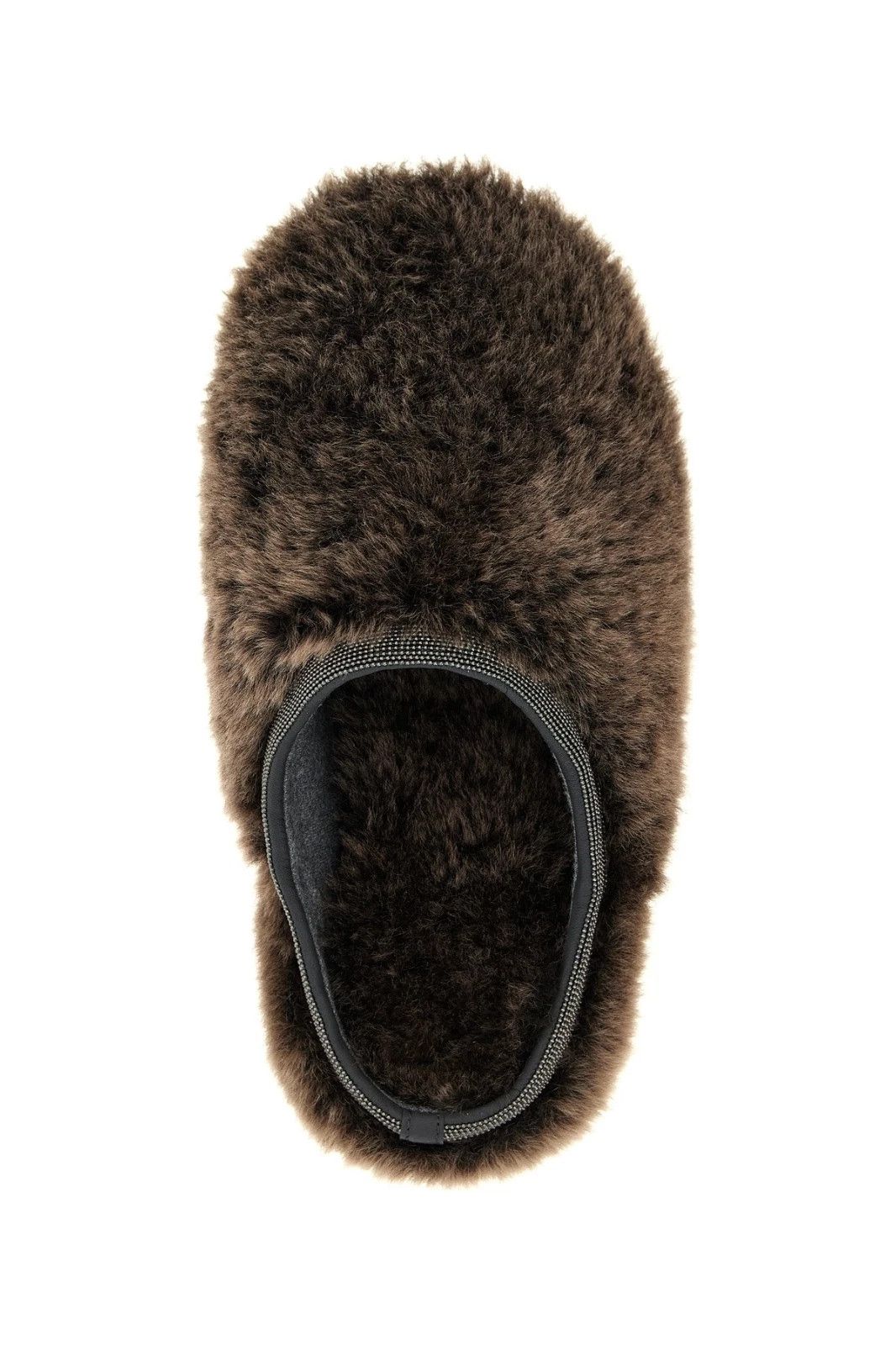 Brunello Cucinelli B. Cucinelli Monile Sherling Brown Leather Sabots Auth Size US 6 / IT 36 - 4 Thumbnail