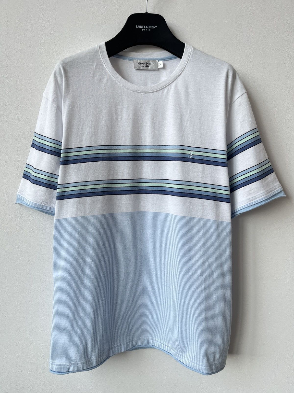 Yves Saint Laurent Vintage Yves Saint LAURENR Striped T-Shirt Archive 90s Size US L / EU 52-54 / 3 - 8 Thumbnail