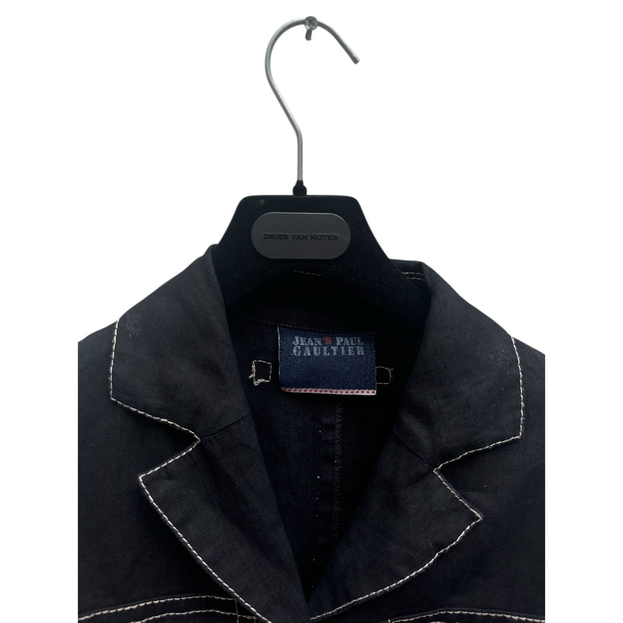 Jean Paul Gaultier Vintage Black Linen Blazer Jacket Size S / US 4 / IT 40 - 2 Thumbnail