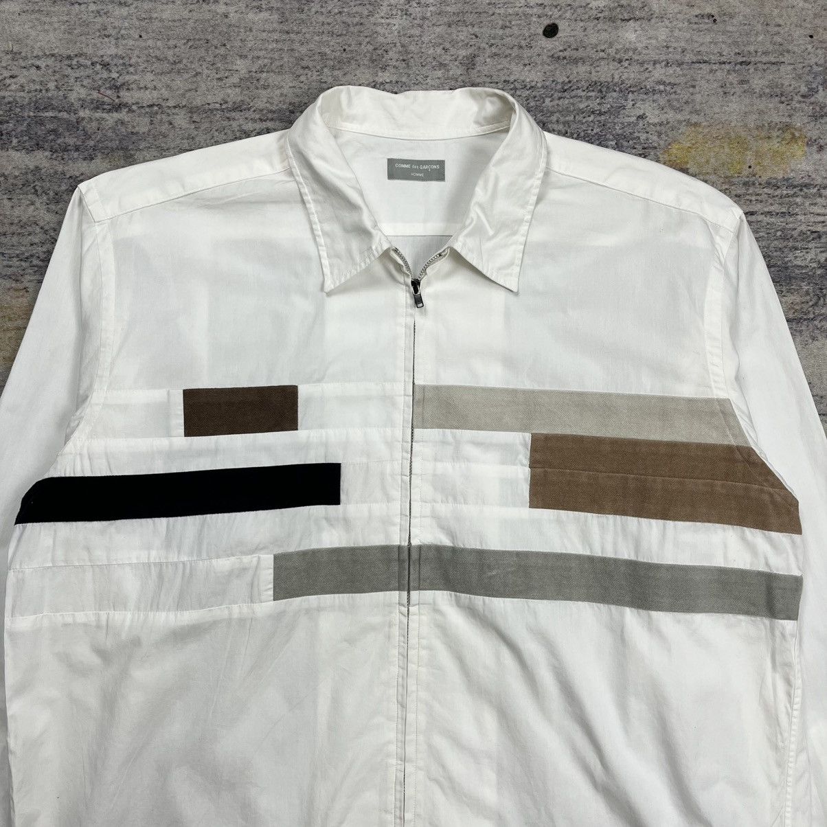 Comme des Garcons Homme 90s Comme des garcons homme Ad 1995 patchwork zip up shirt Size US M / EU 48-50 / 2 - 2 Thumbnail