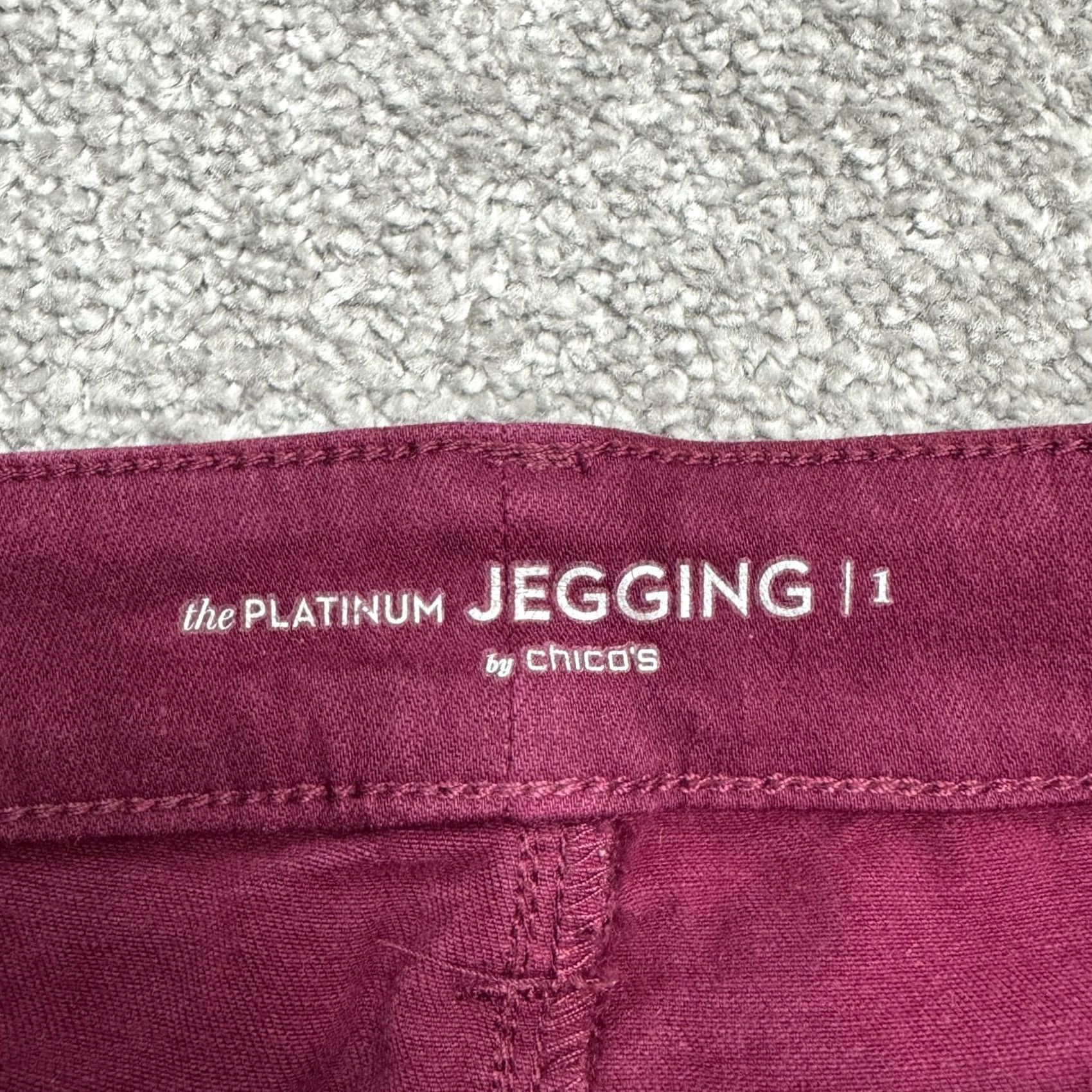 Vintage Chico's The Platinum Jegging Skinny Denim Jeans Women 1 Maroon High Rise Stretch Size 25" / US 0 / IT 36 - 6 Thumbnail
