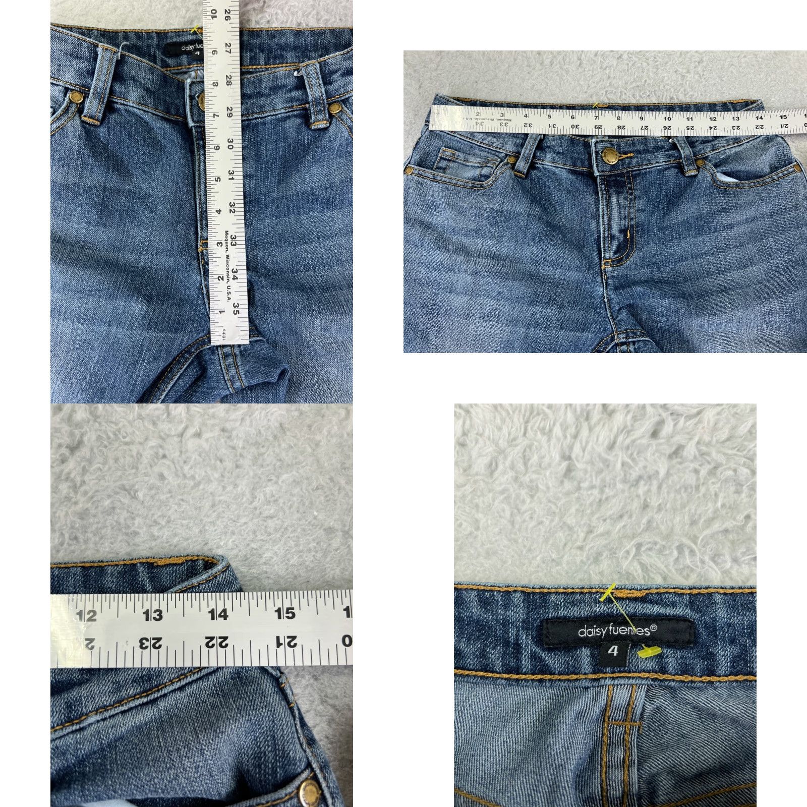 Denime Daisy Fuentes Jeans Womens Bootcut Denim Blue 26x31 Low Rise 4 Cotton 5-Pocket Design Regular Stretch Size 27" / US 4 / IT 40 - 8 Thumbnail