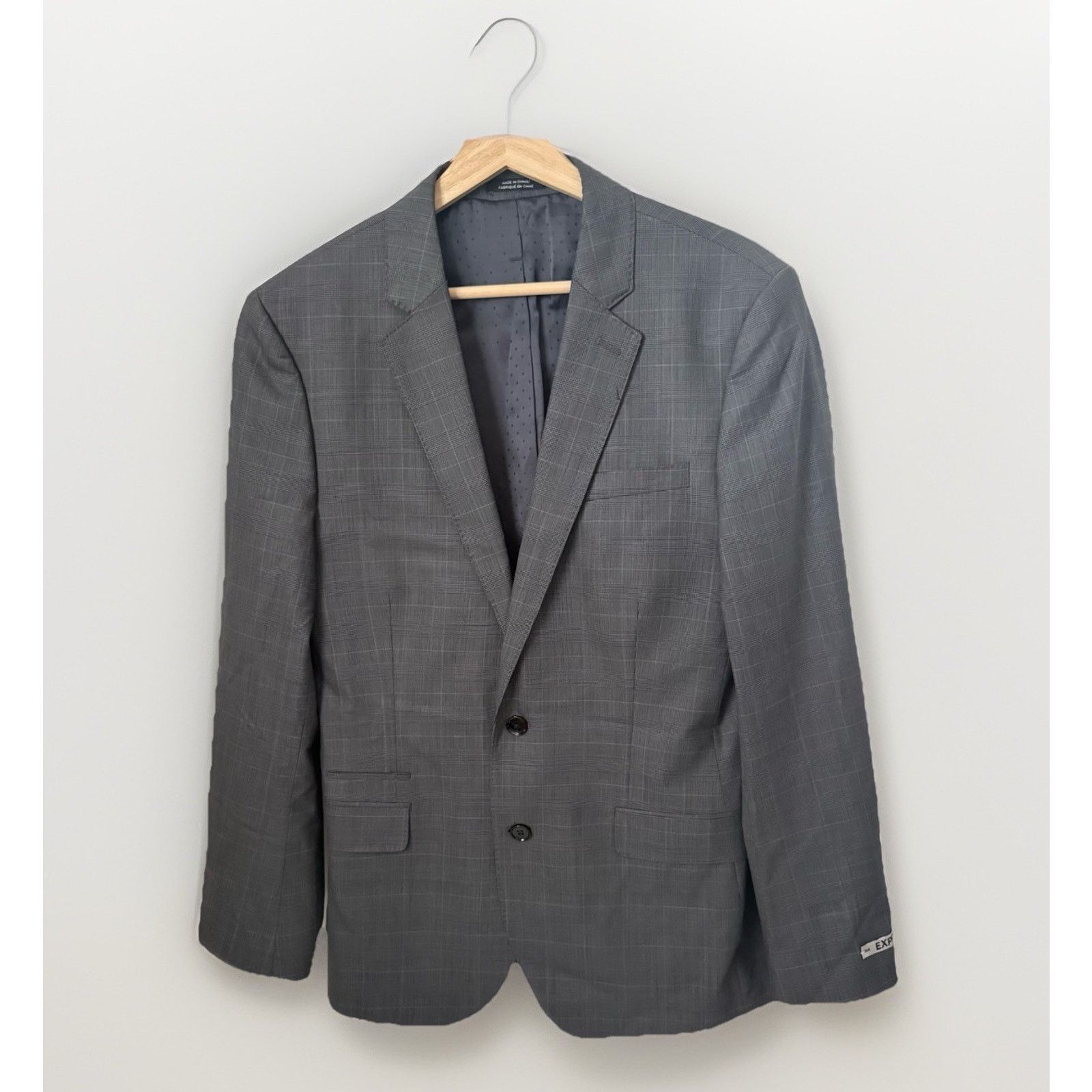 Express Express Photographer Fitted Wool Blazer Plaid Jacket Classic Size 38R - 1 Thumbnail