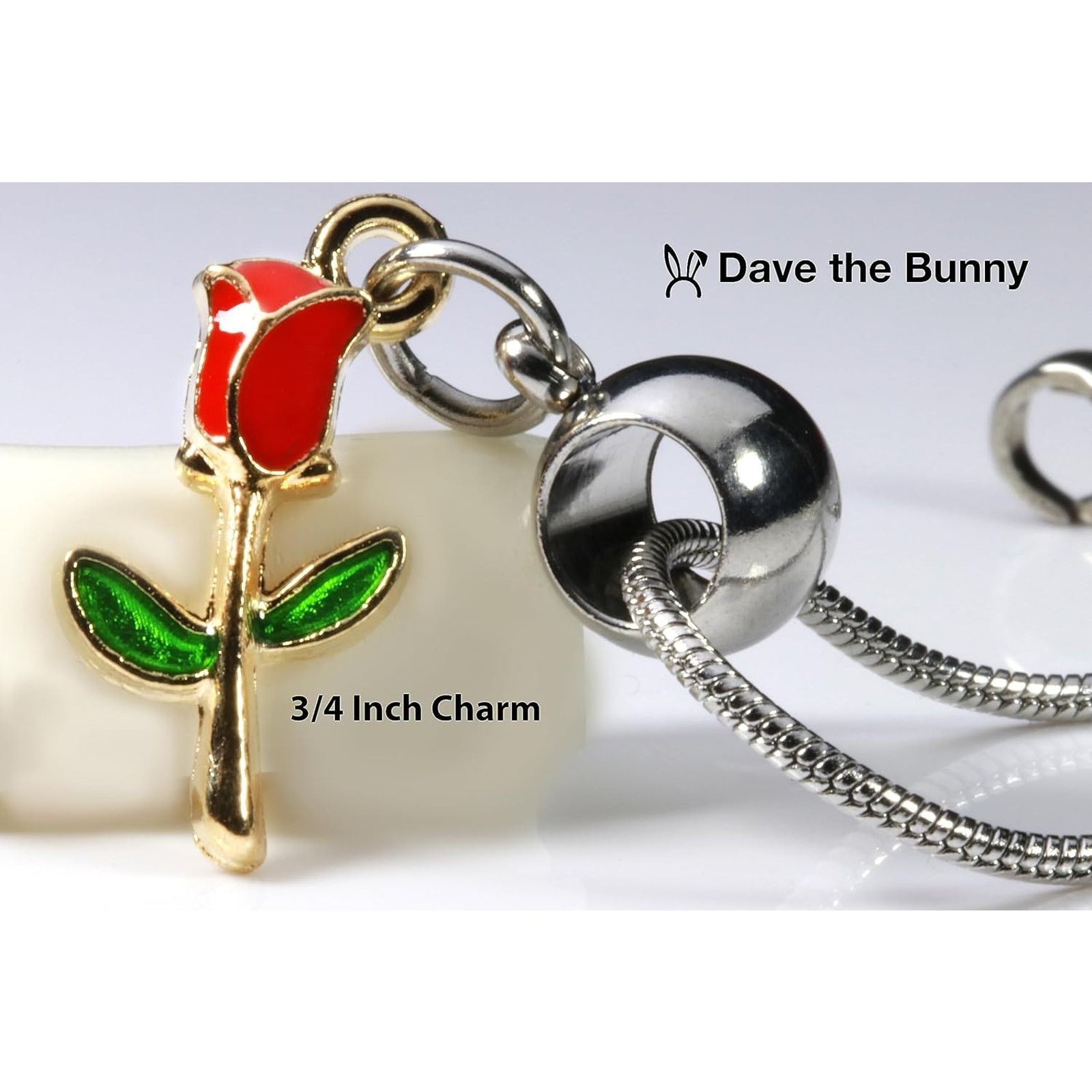 & Other Stories Dave The Bunny Rose Necklace for Women - Red flower Necklace Size ONE SIZE - 3 Thumbnail