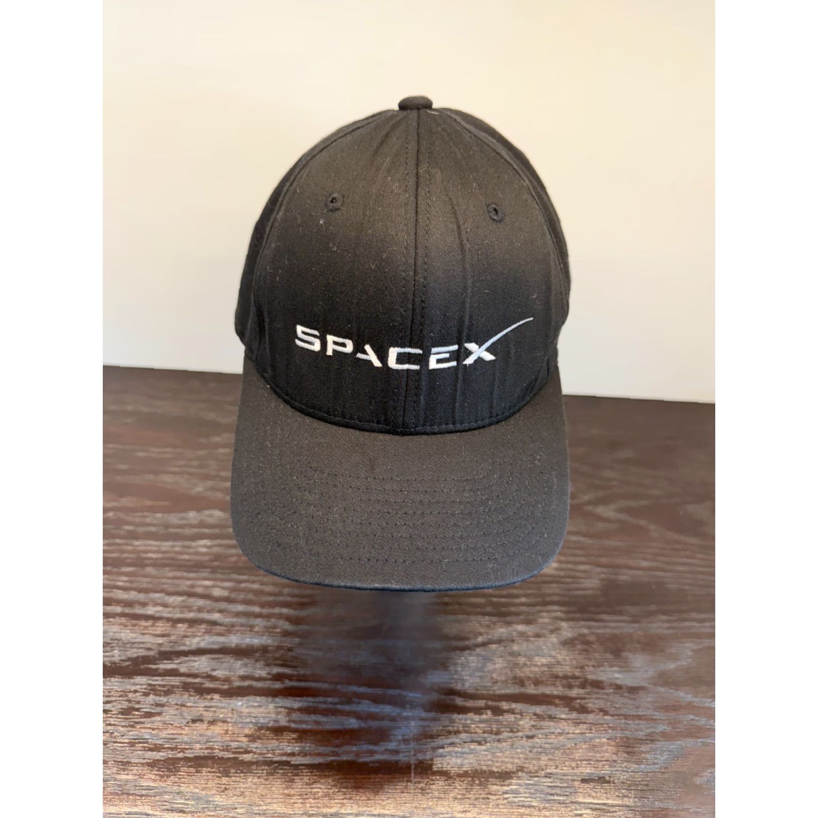 Vintage SpaceX Hat Mens Small Black Flexfit Yupoong Performance Space Embroidered Logo Size ONE SIZE - 2 Thumbnail
