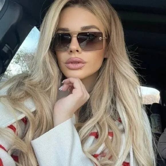 Versace Versace VE2245 100258 Sunglasses Gold Rectangle Frame, Pink Size ONE SIZE - 3 Thumbnail