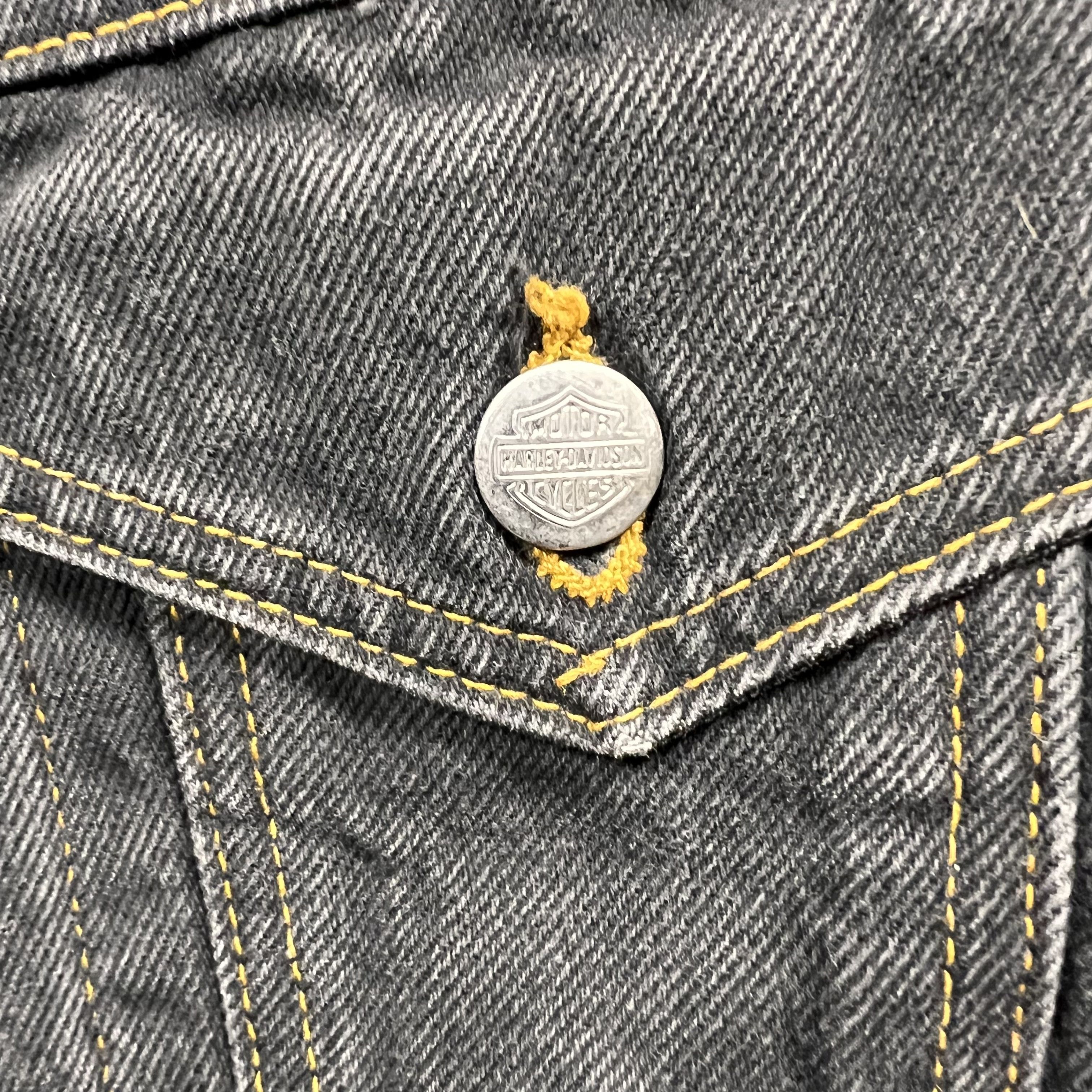 Harley Davidson × Vintage 1980’s Vintage Harley Davidson Eagle Black Denim Jacket Size S / US 4 / IT 40 - 3 Thumbnail