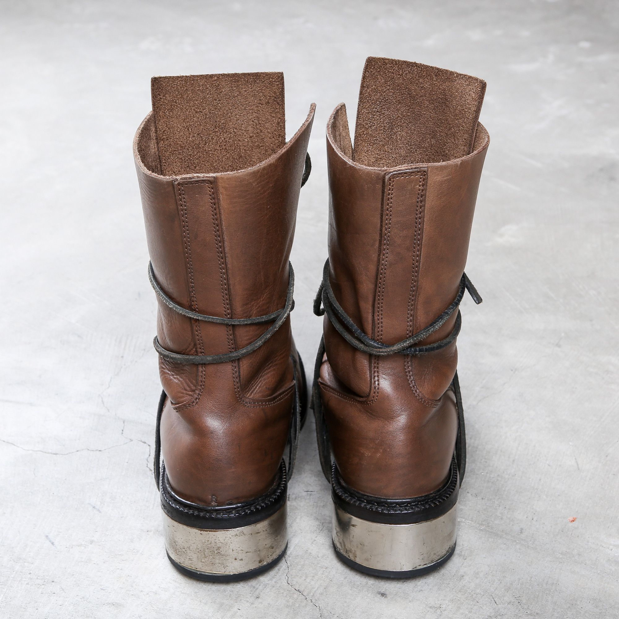 Dirk Bikkembergs Dirk Bikkembergs Brown Metal Lace Through Heel Boots Size 40 Size US 8 / EU 41 - 11 Thumbnail