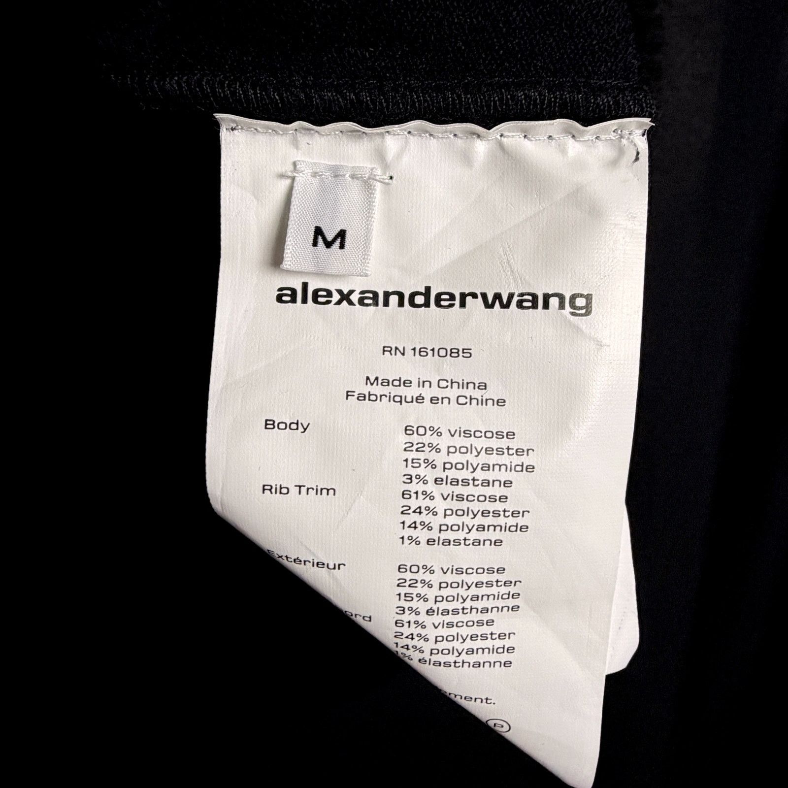 Alexander Wang Alexander Wang Women's Medium Black Mock Cropped Black Top Size M / US 6-8 / IT 42-44 - 8 Thumbnail