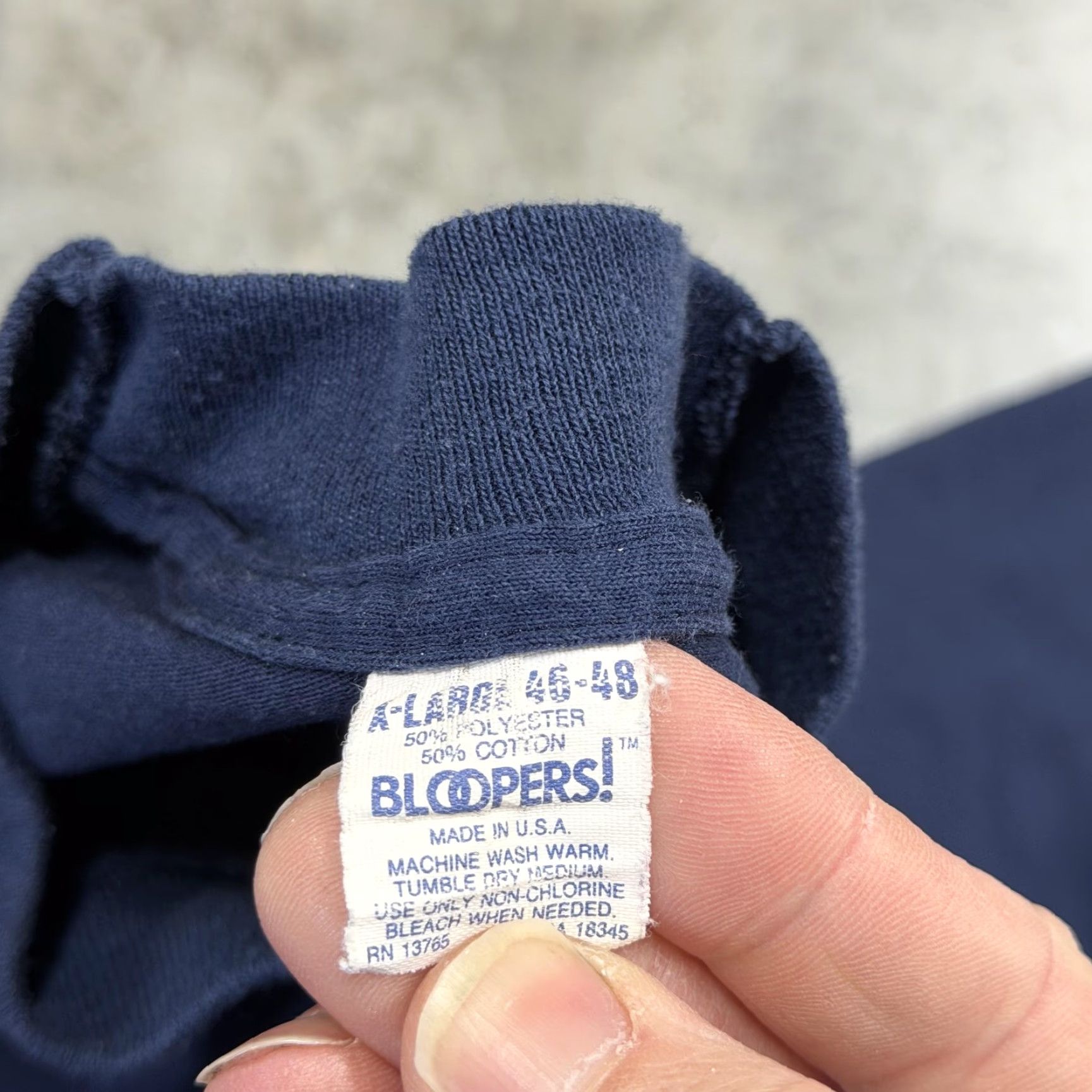 Vintage VINTAGE Bloopers Shirt Mens XL Blue Crewneck Made USA 50/50 80s Tee Size US XL / EU 56 / 4 - 3 Thumbnail