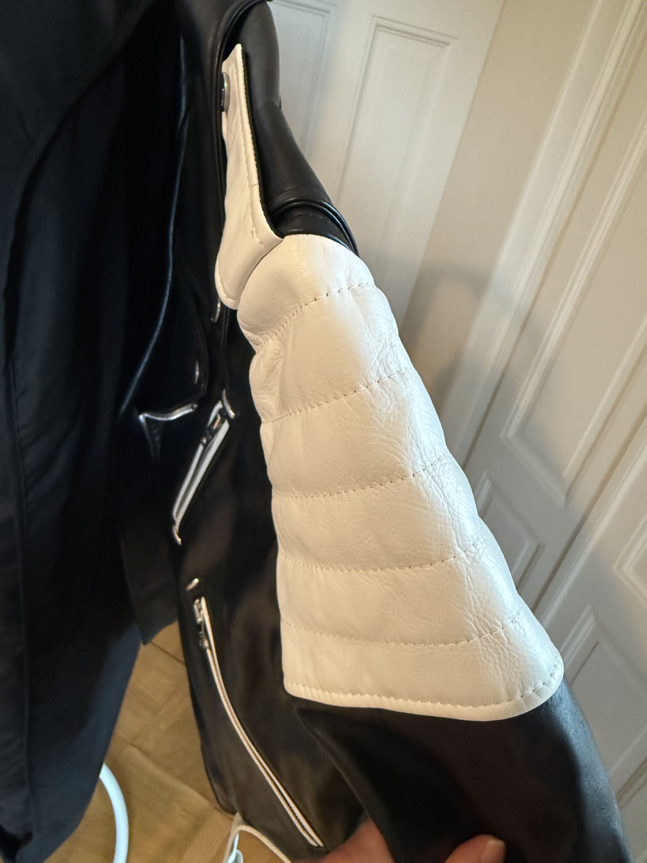 Celine Black/White Biker Jacket Size US M / EU 48-50 / 2 - 3 Thumbnail