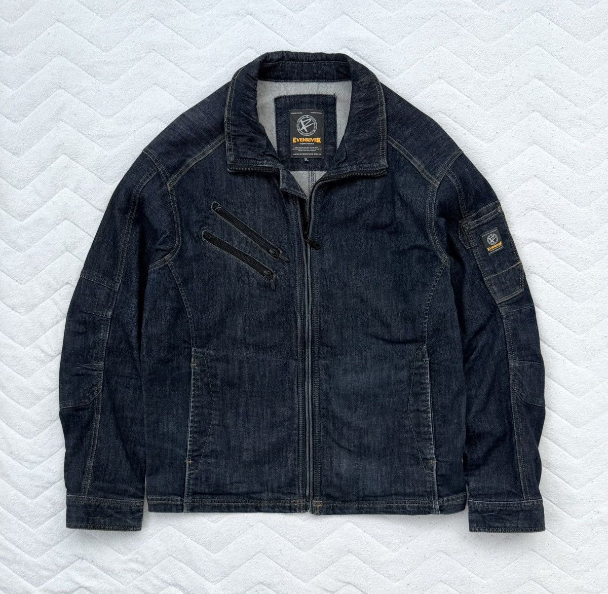Japanese Brand Evenriver Workwear Denim Jacket Utility Mechanic Biker Size US XL / EU 56 / 4 - 1 Thumbnail