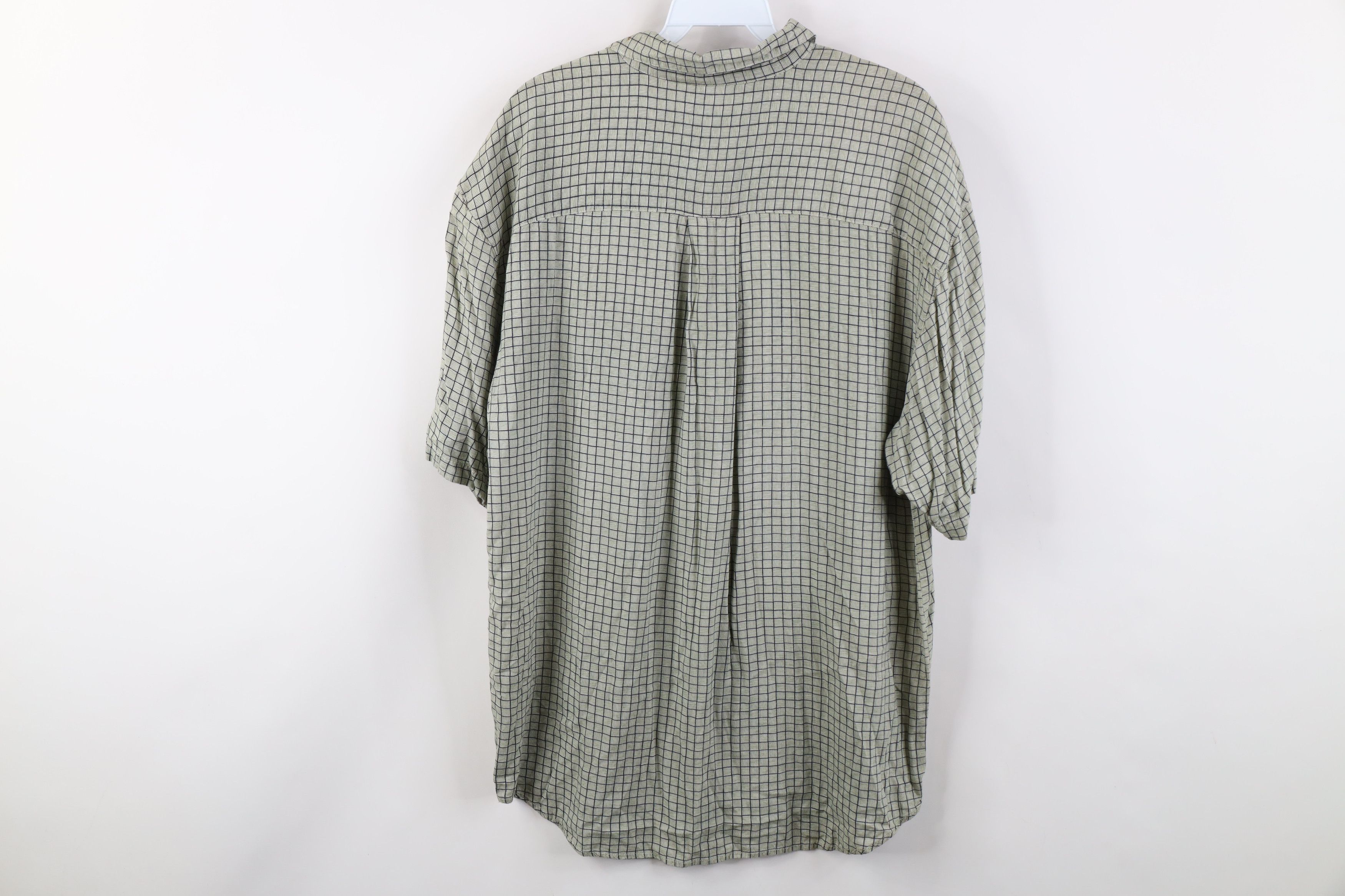 Vintage Vintage 90s Streetwear Gabardine Short Sleeve Button Shirt Size US L / EU 52-54 / 3 - 10 Thumbnail