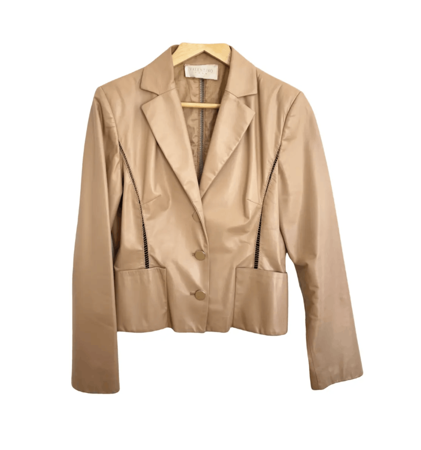 Valentino beige leather jacket Size M / US 6-8 / IT 42-44 - 1 Thumbnail