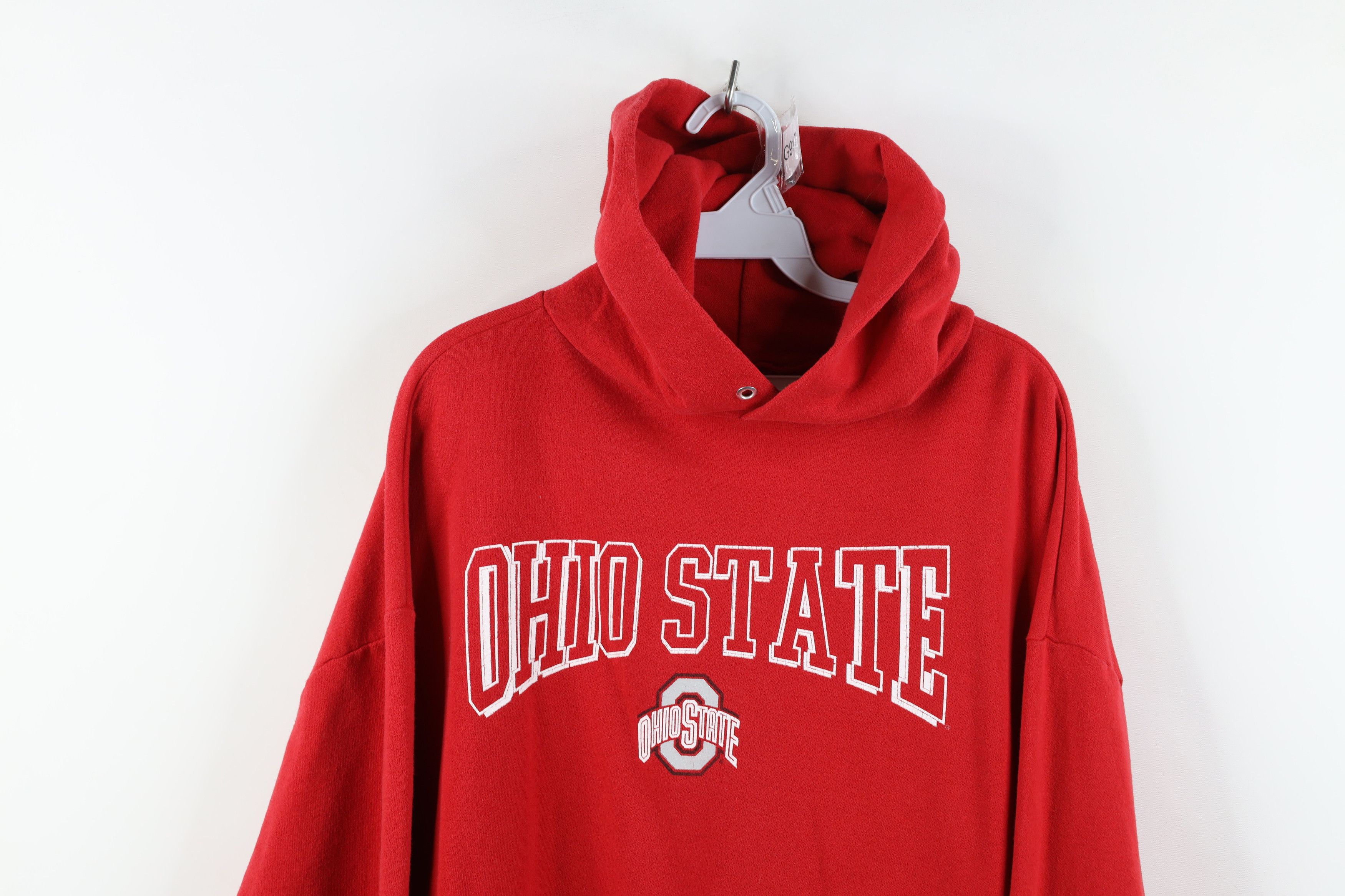 Vintage Vintage 90s Ohio State University Hoodie Sweatshirt Red Size US XL / EU 56 / 4 - 2 Thumbnail