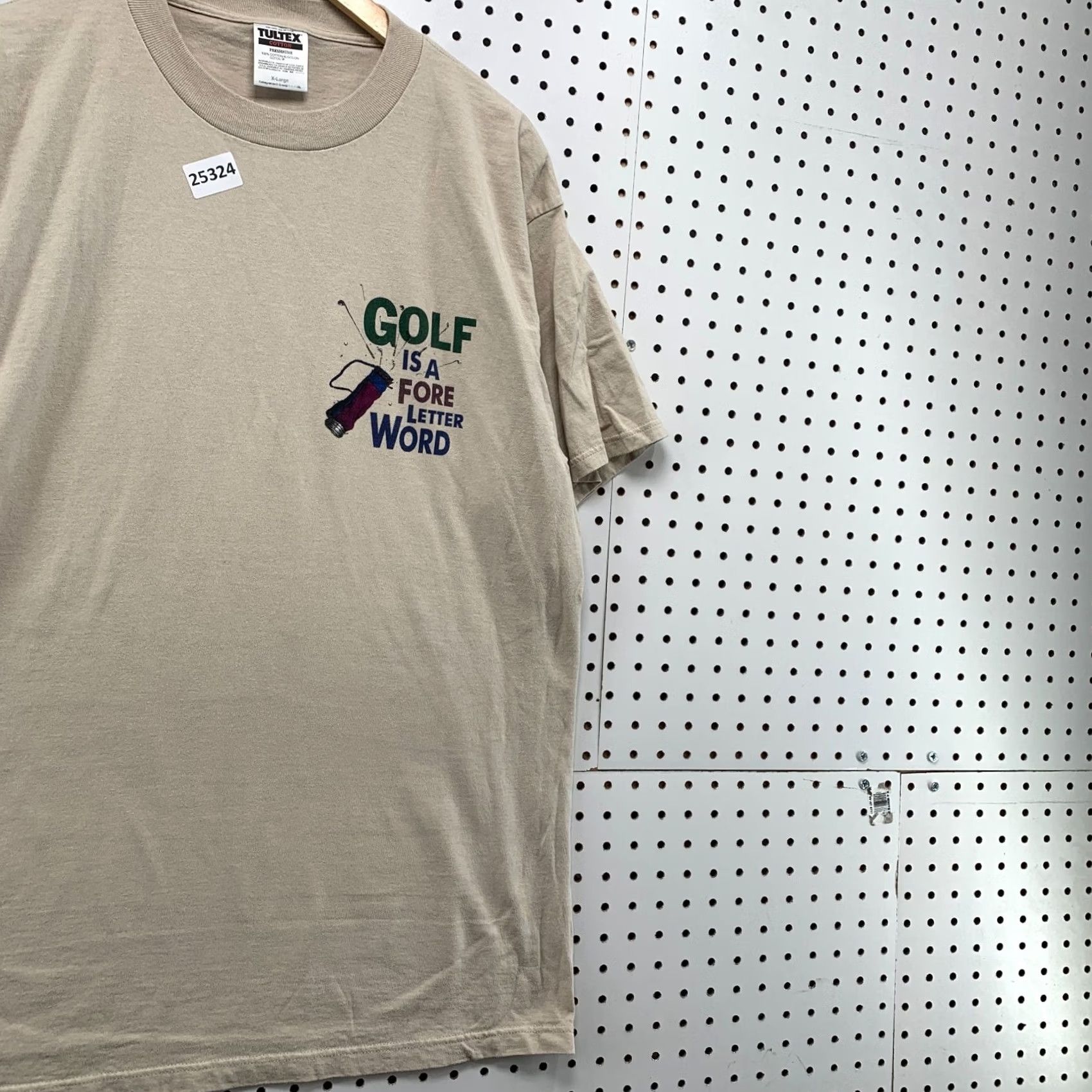 Tultex VINTAGE 90s Funny Golf Shirt Brown FORE 4 Letter Word Adult XL Mens Size US XL / EU 56 / 4 - 5 Thumbnail