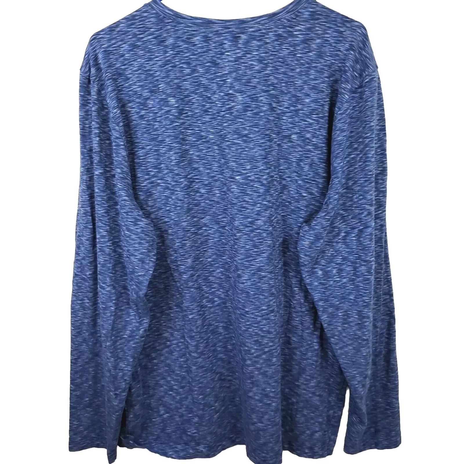 Rhone Rhone Mens XXL Blue Long Sleeve Henley Shirt 94% Pima Cotton 6% Spandex Heathered Size US XXL / EU 58 / 5 - 6 Thumbnail