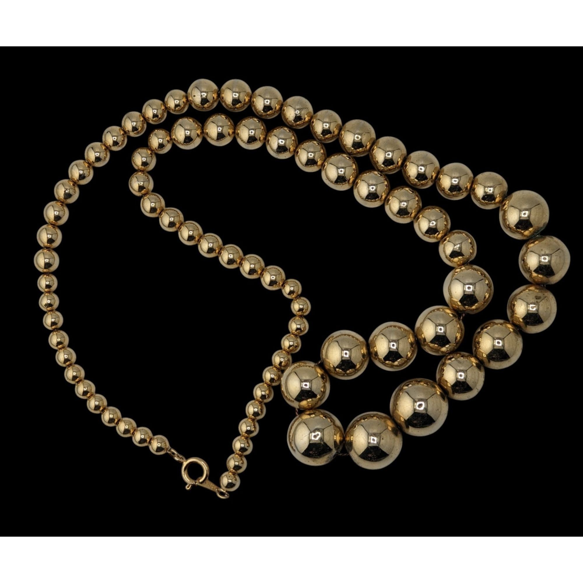 Other Vintage Glam Gold-Tone Graduated Bead Necklace On Gold Tone Size ONE SIZE - 2 Thumbnail