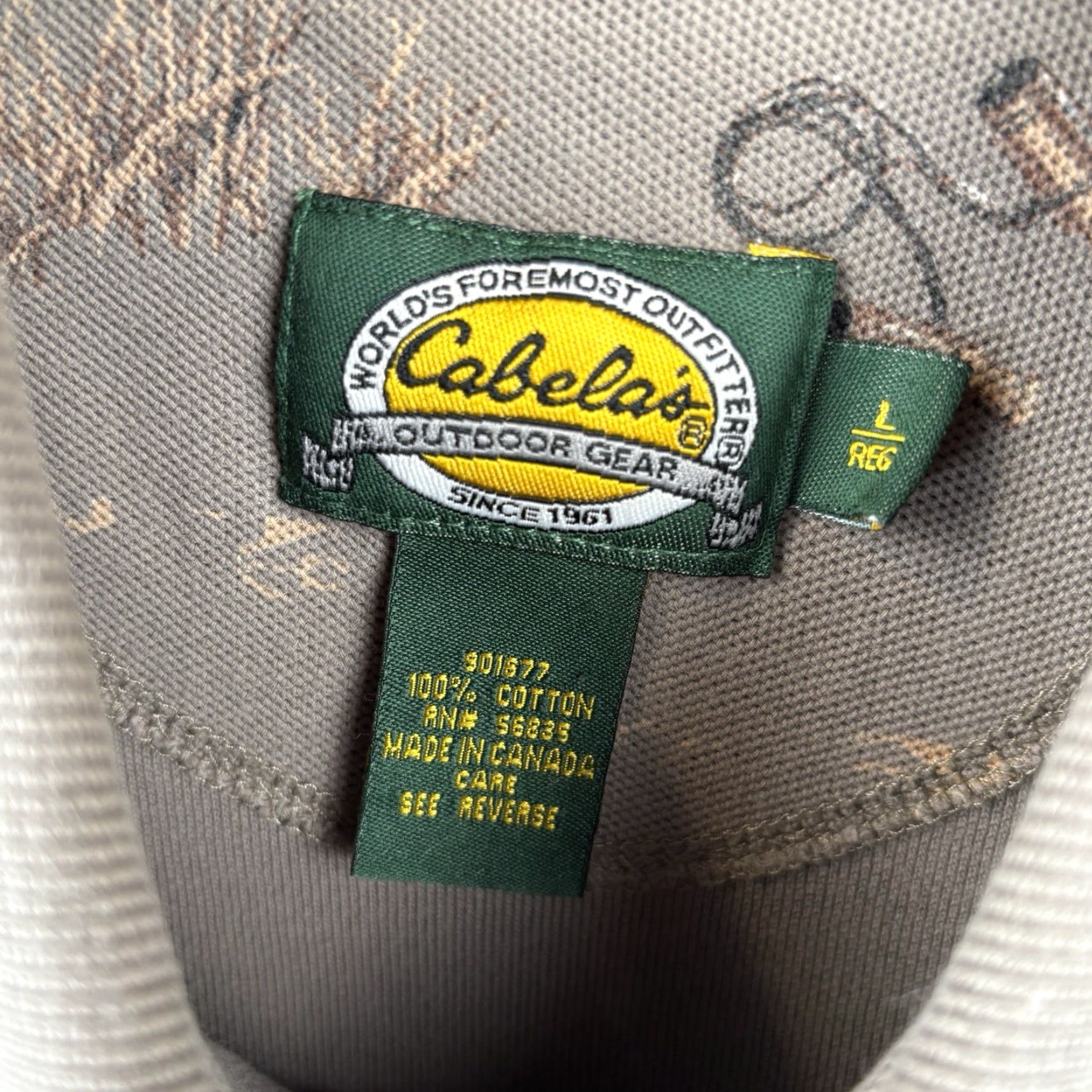 Vintage Cabela's Polo Shirt Mens Large Duck Hunter Graphic Print AOP Brown Short Sleeve Collared Shirt Mens Regular Fit HUNTING Clothing Size US L / EU 52-54 / 3 - 3 Thumbnail